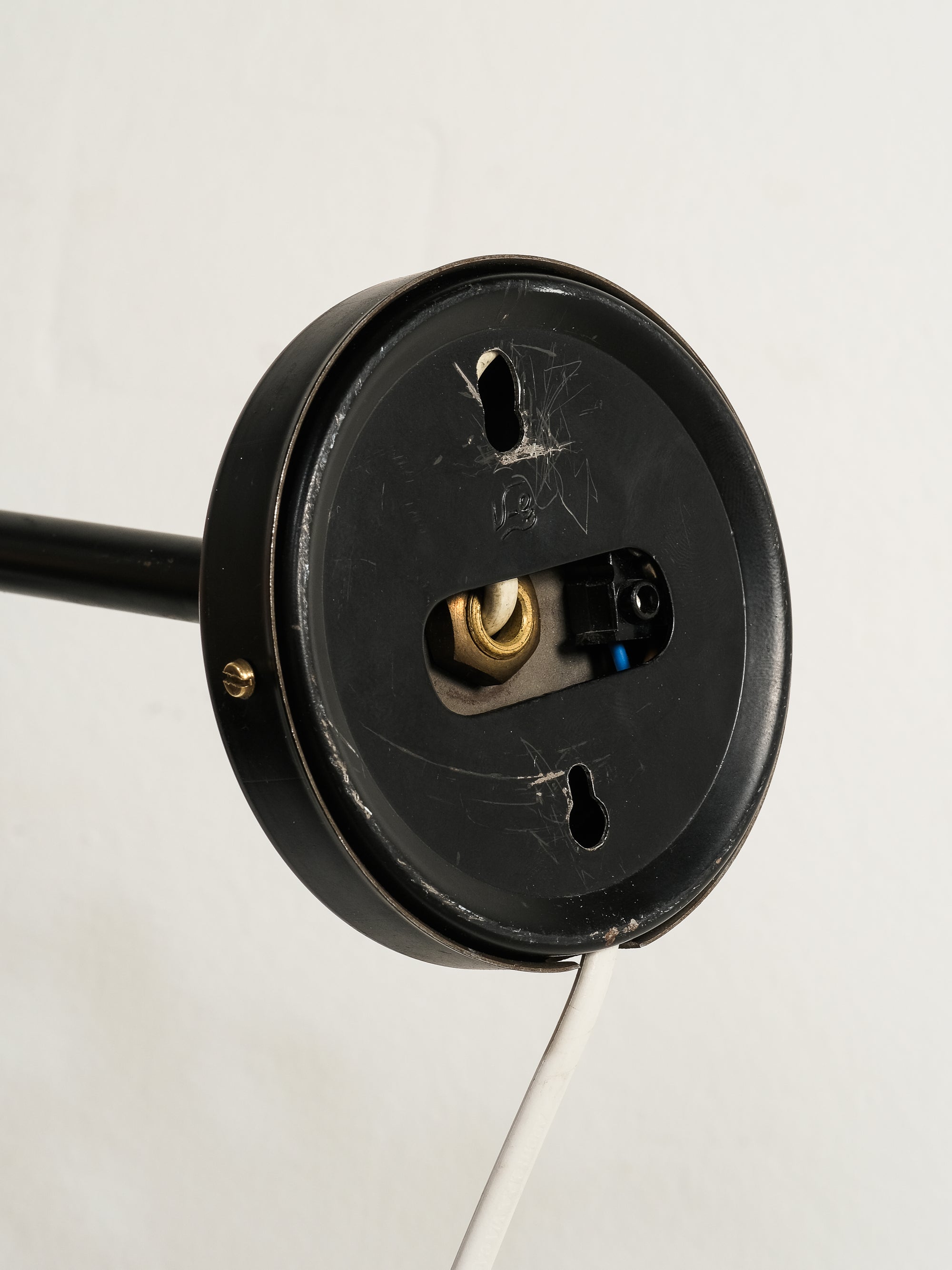 Mid-Century Modern Black & Brass Wall Lamp by Valinte, Finland, 1950s