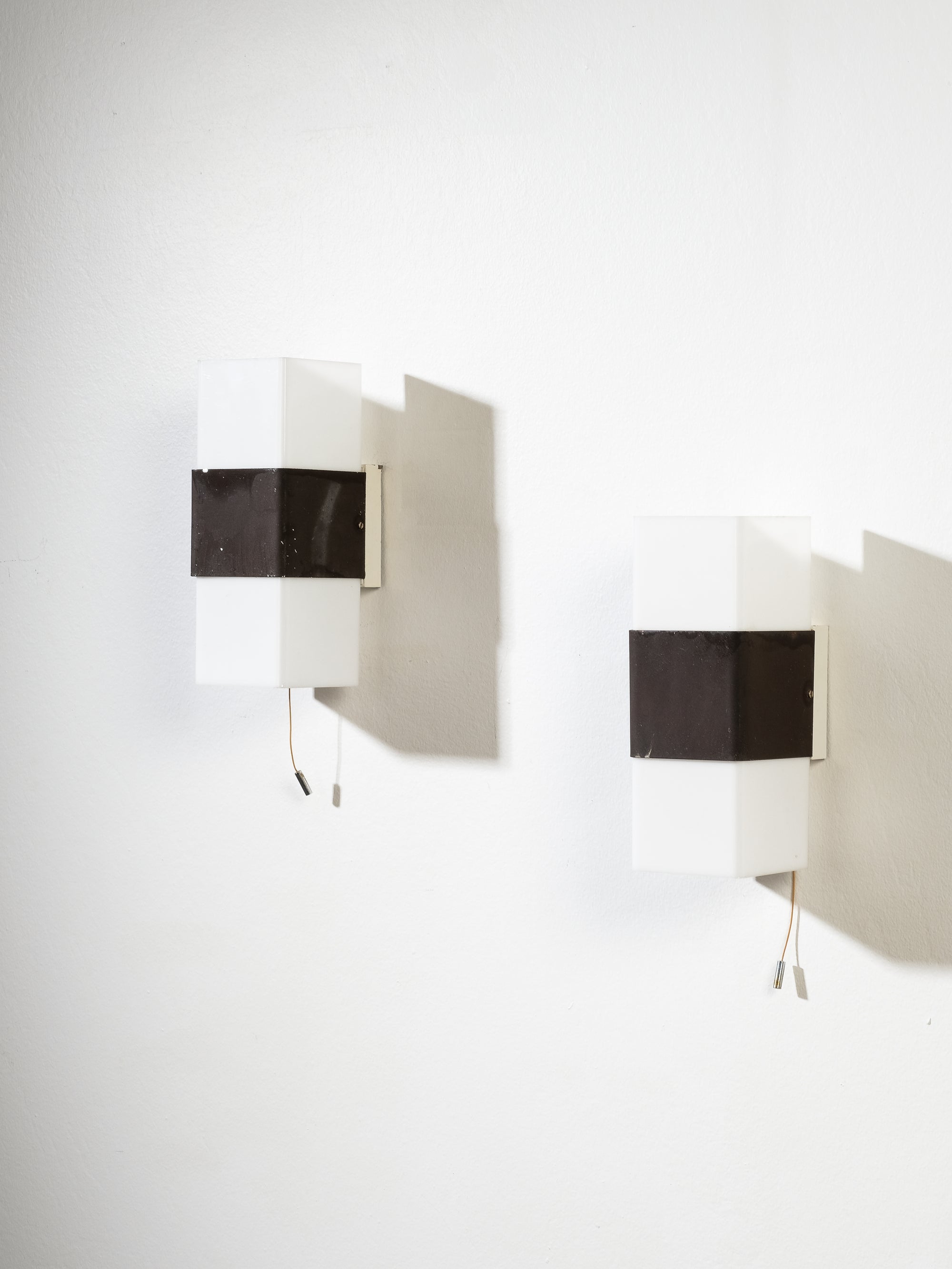 Pair of Metal and Acrylic Wall Lamps by Hoffmeister-Leuchten, 1970s
