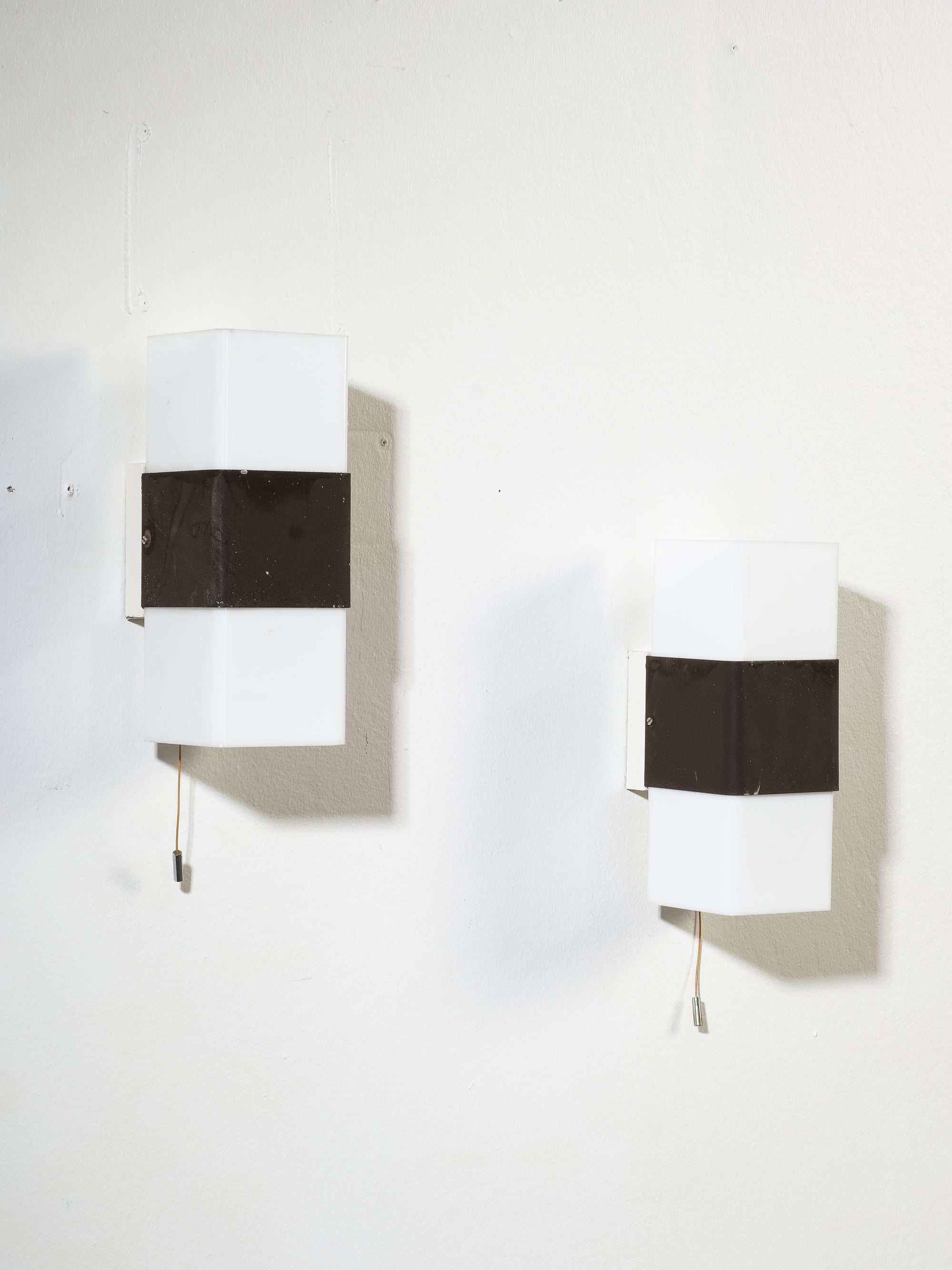 Pair of Metal and Acrylic Wall Lamps by Hoffmeister-Leuchten, 1970s
