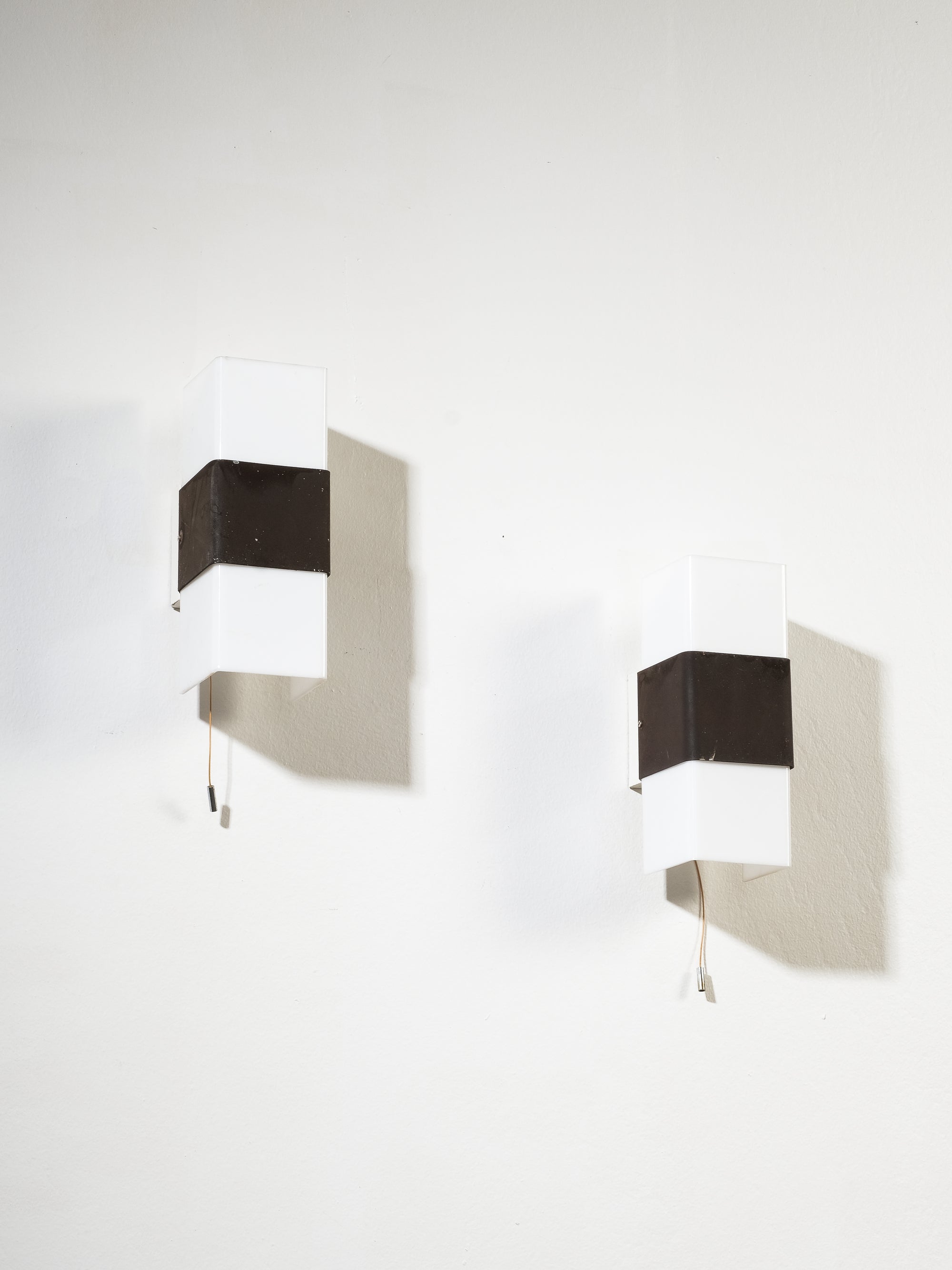 Pair of Metal and Acrylic Wall Lamps by Hoffmeister-Leuchten, 1970s