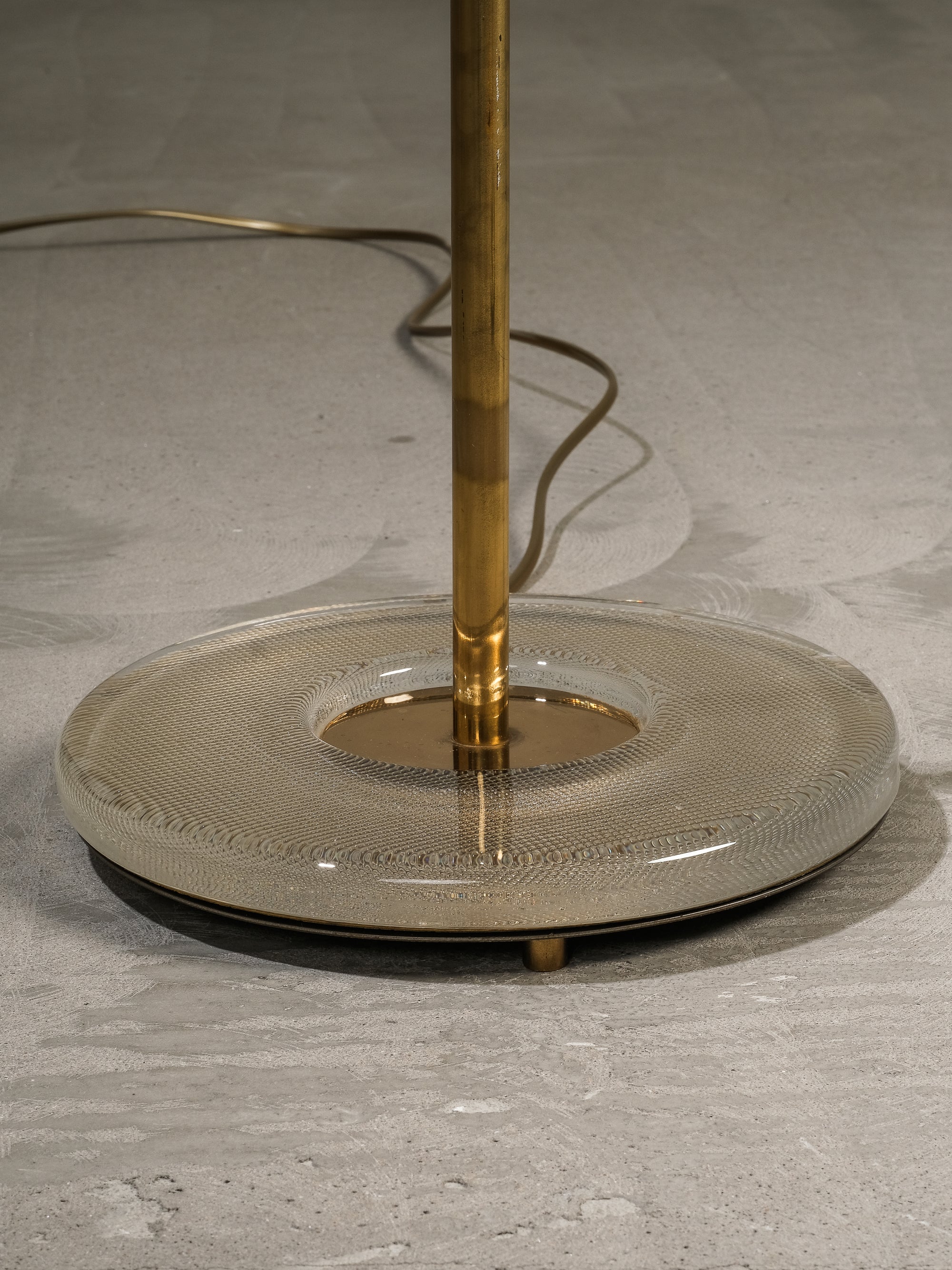 Pair of Mid-Century Modern Swedish Brass & Glass Floor Lamps, 1960s