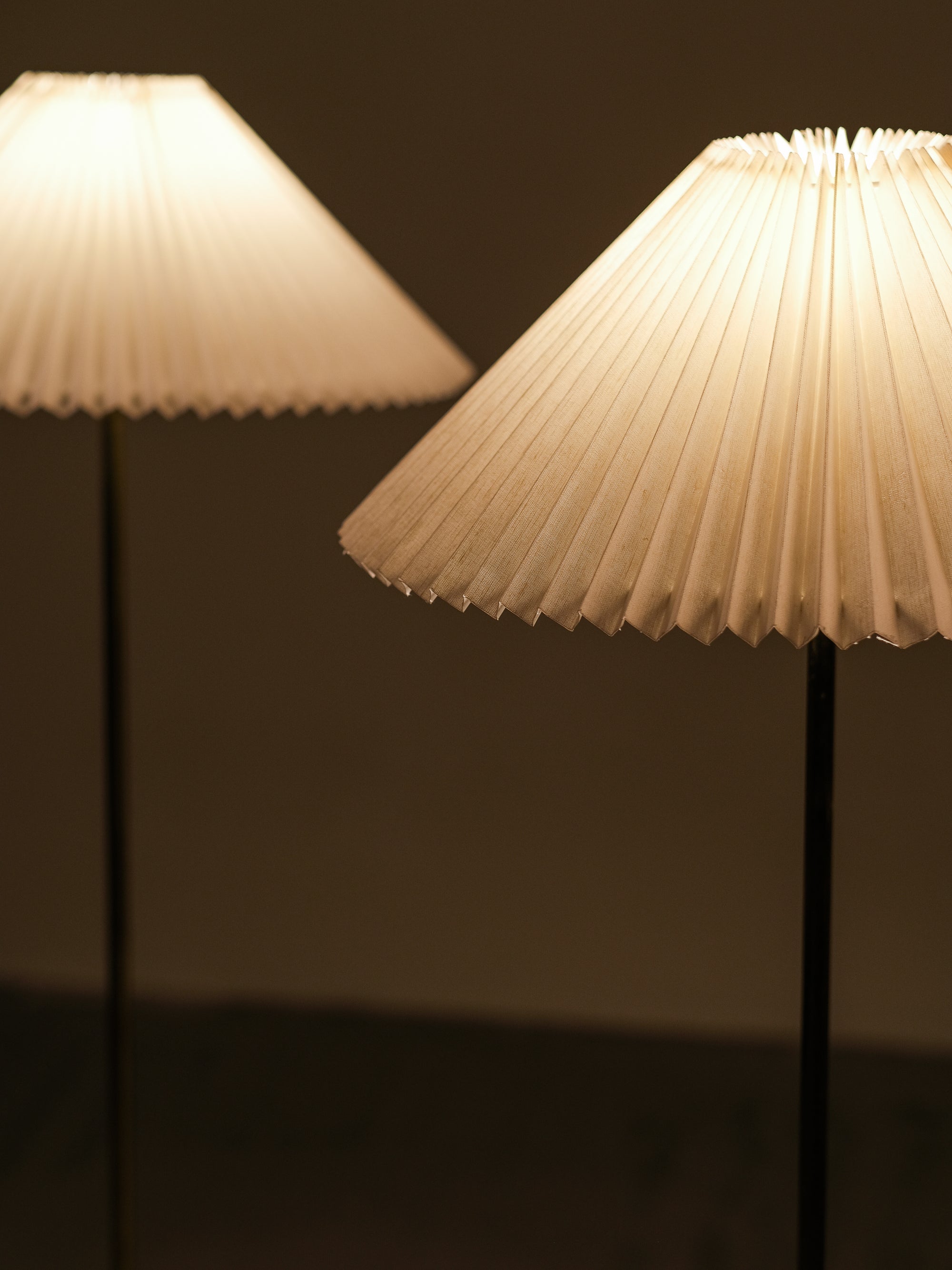Pair of Mid-Century Modern Swedish Brass & Glass Floor Lamps, 1960s
