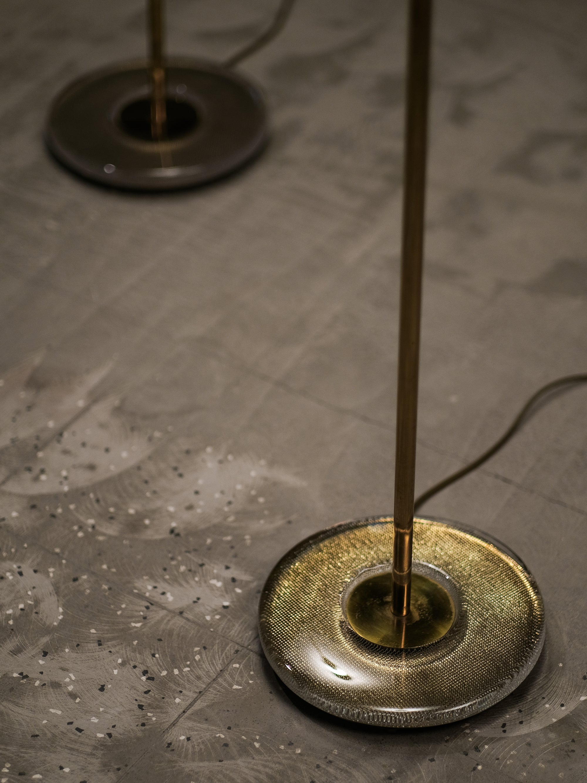 Pair of Mid-Century Modern Swedish Brass & Glass Floor Lamps, 1960s