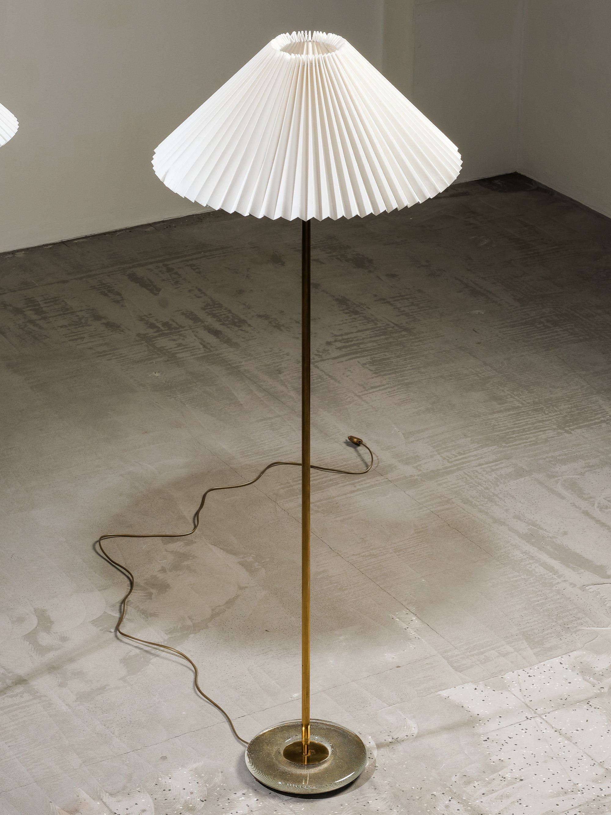 Pair of Mid-Century Modern Swedish Brass & Glass Floor Lamps, 1960s