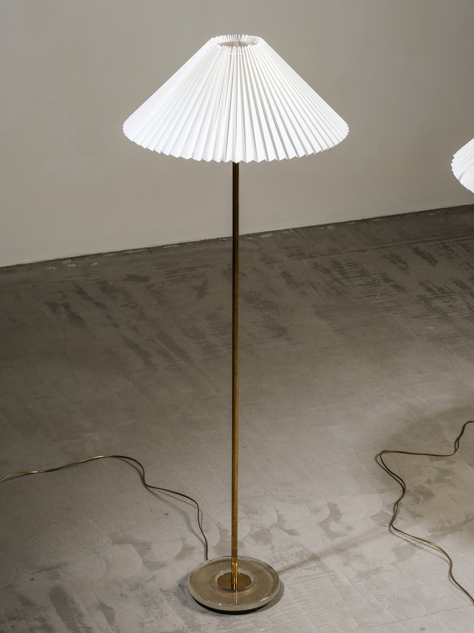 Pair of Mid-Century Modern Swedish Brass & Glass Floor Lamps, 1960s