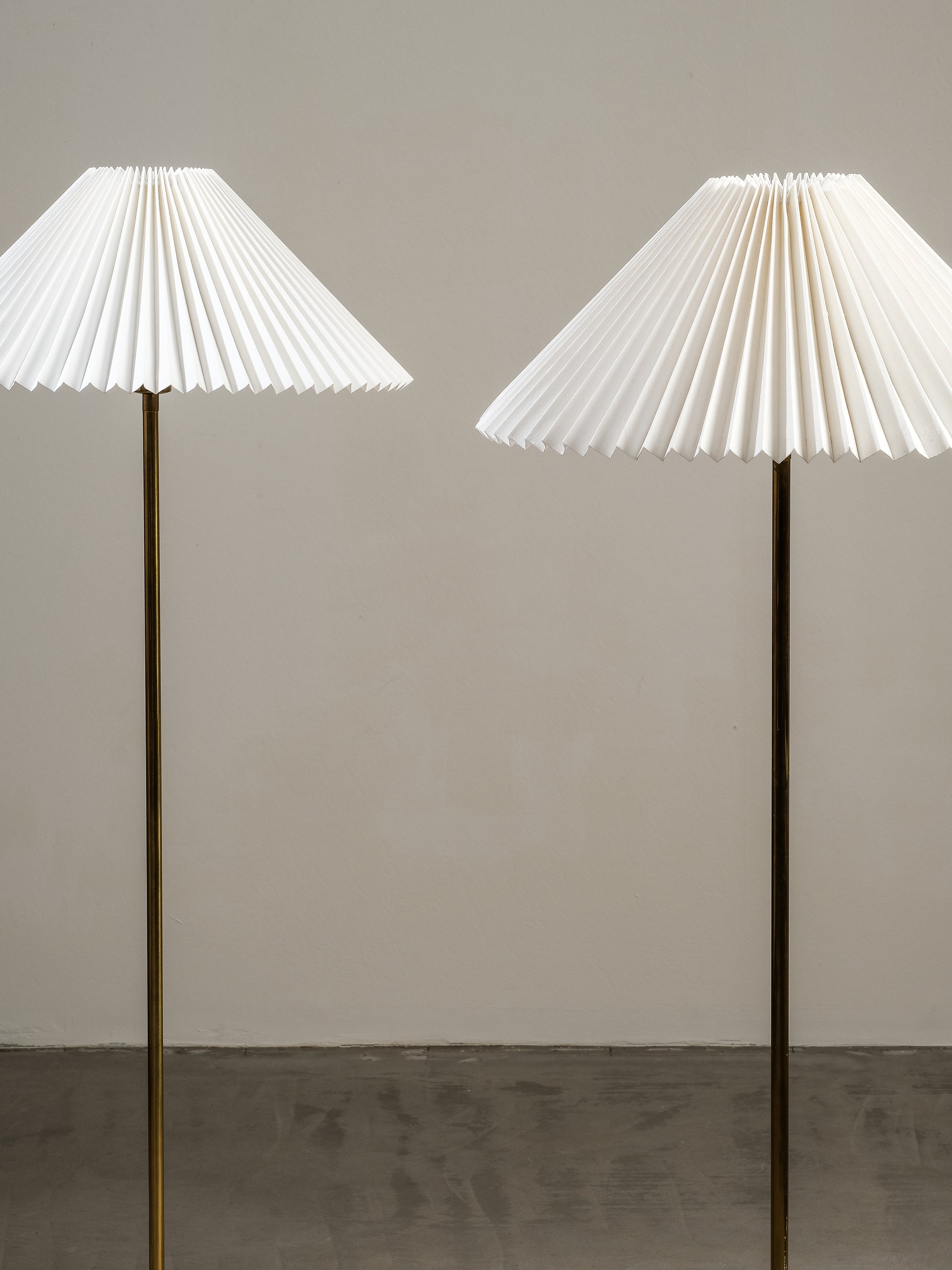 Pair of Mid-Century Modern Swedish Brass & Glass Floor Lamps, 1960s