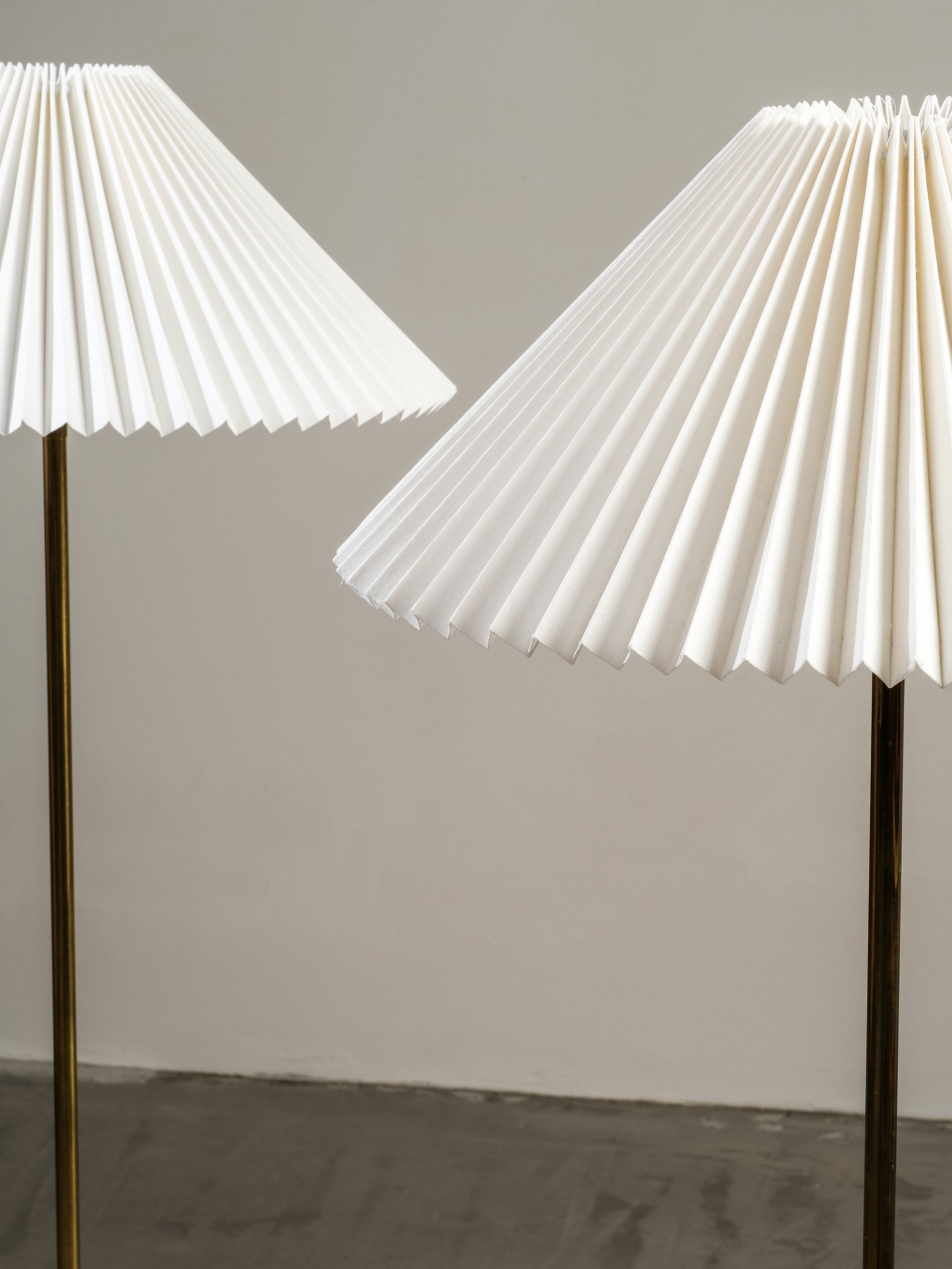 Pair of Mid-Century Modern Swedish Brass & Glass Floor Lamps, 1960s