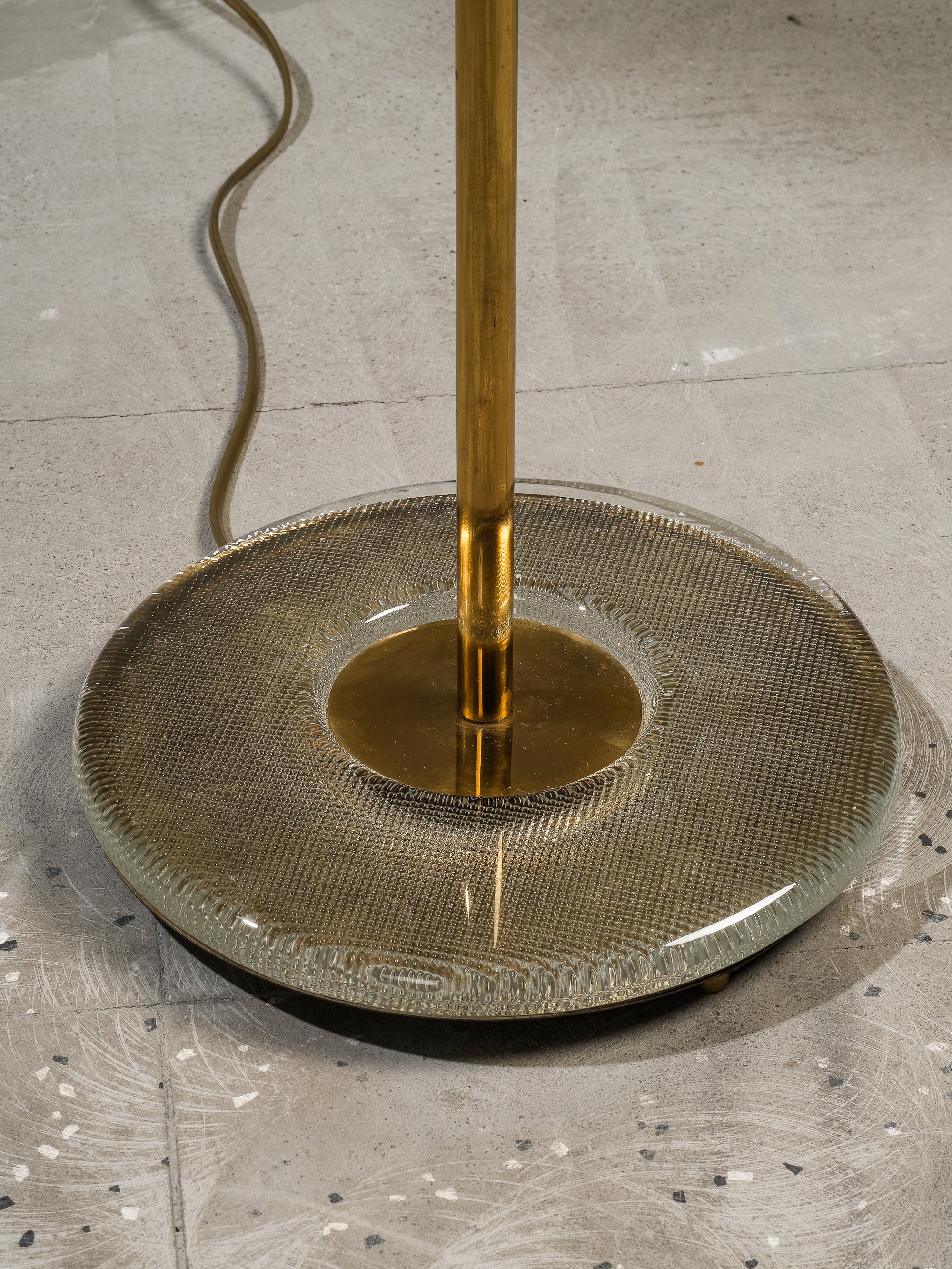 Pair of Mid-Century Modern Swedish Brass & Glass Floor Lamps, 1960s