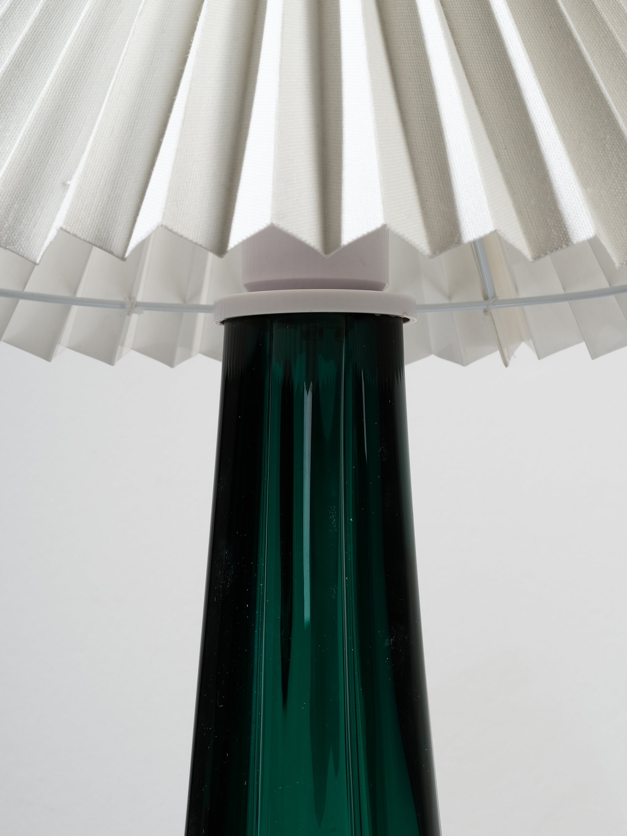 Swedish Mid-Century Green Glass Table Lamp by Kosta Elarmatur