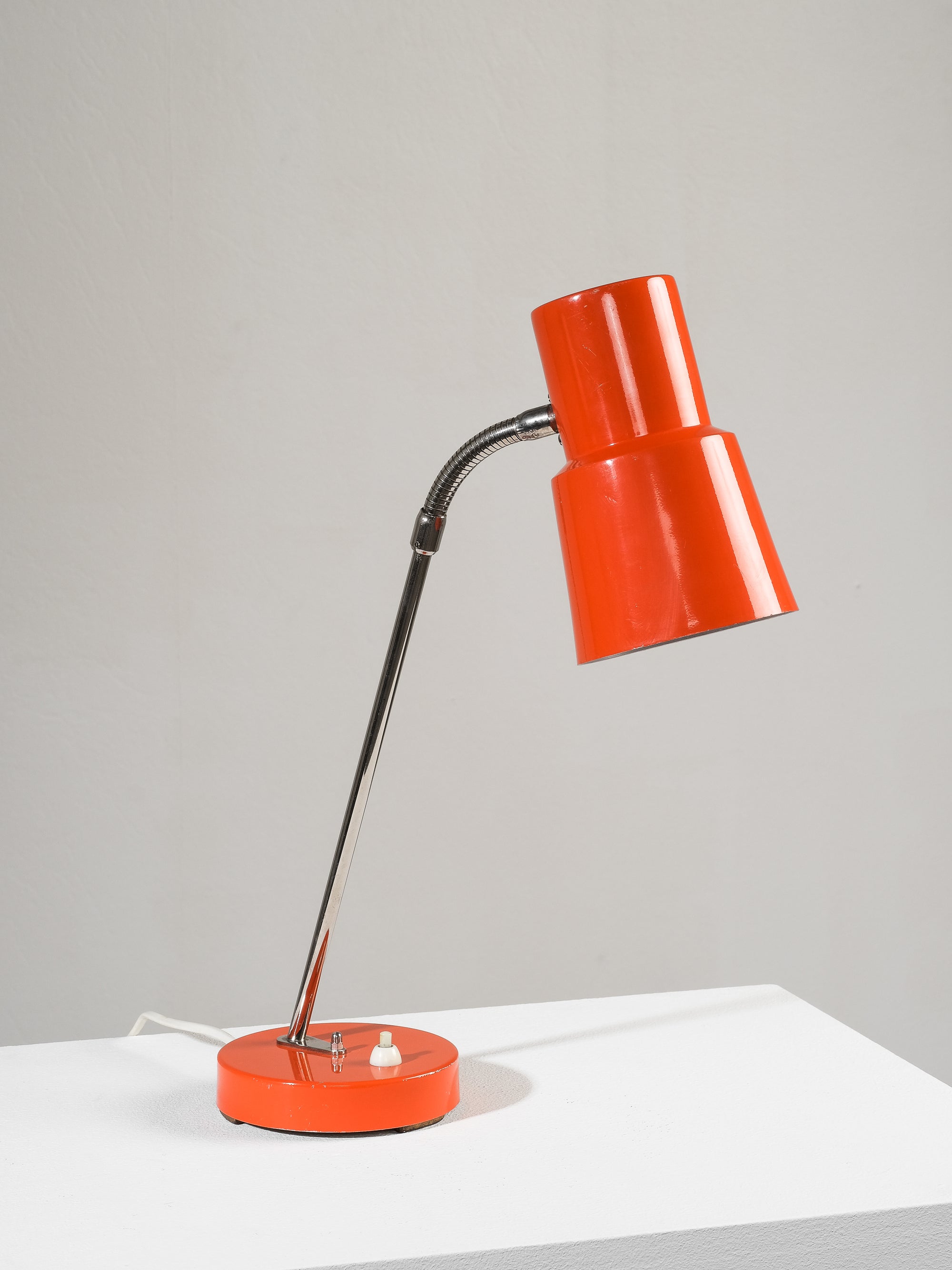 Orange & Chrome Table Lamp by EWÅ Värnamo, 1960s