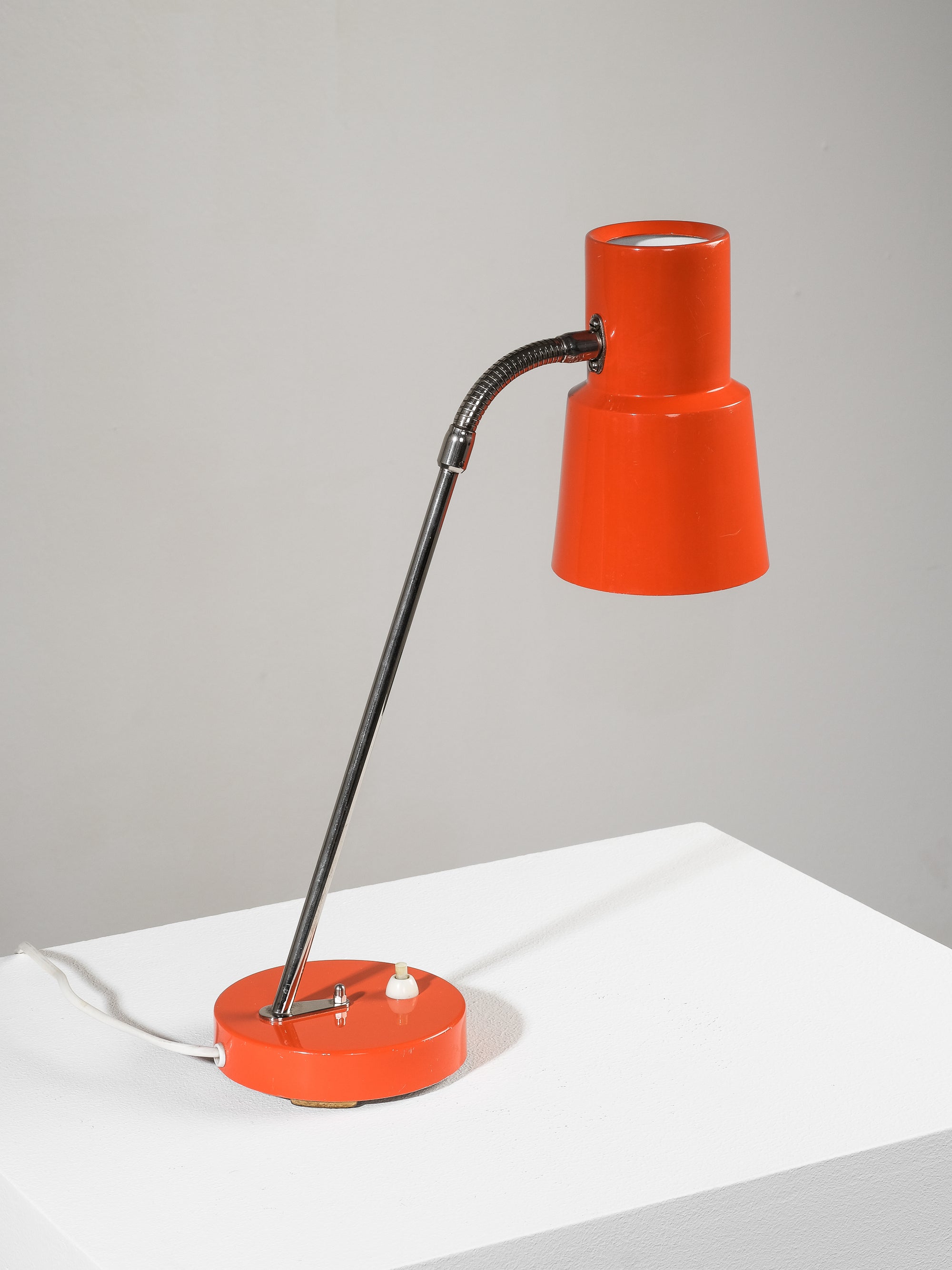 Orange & Chrome Table Lamp by EWÅ Värnamo, 1960s