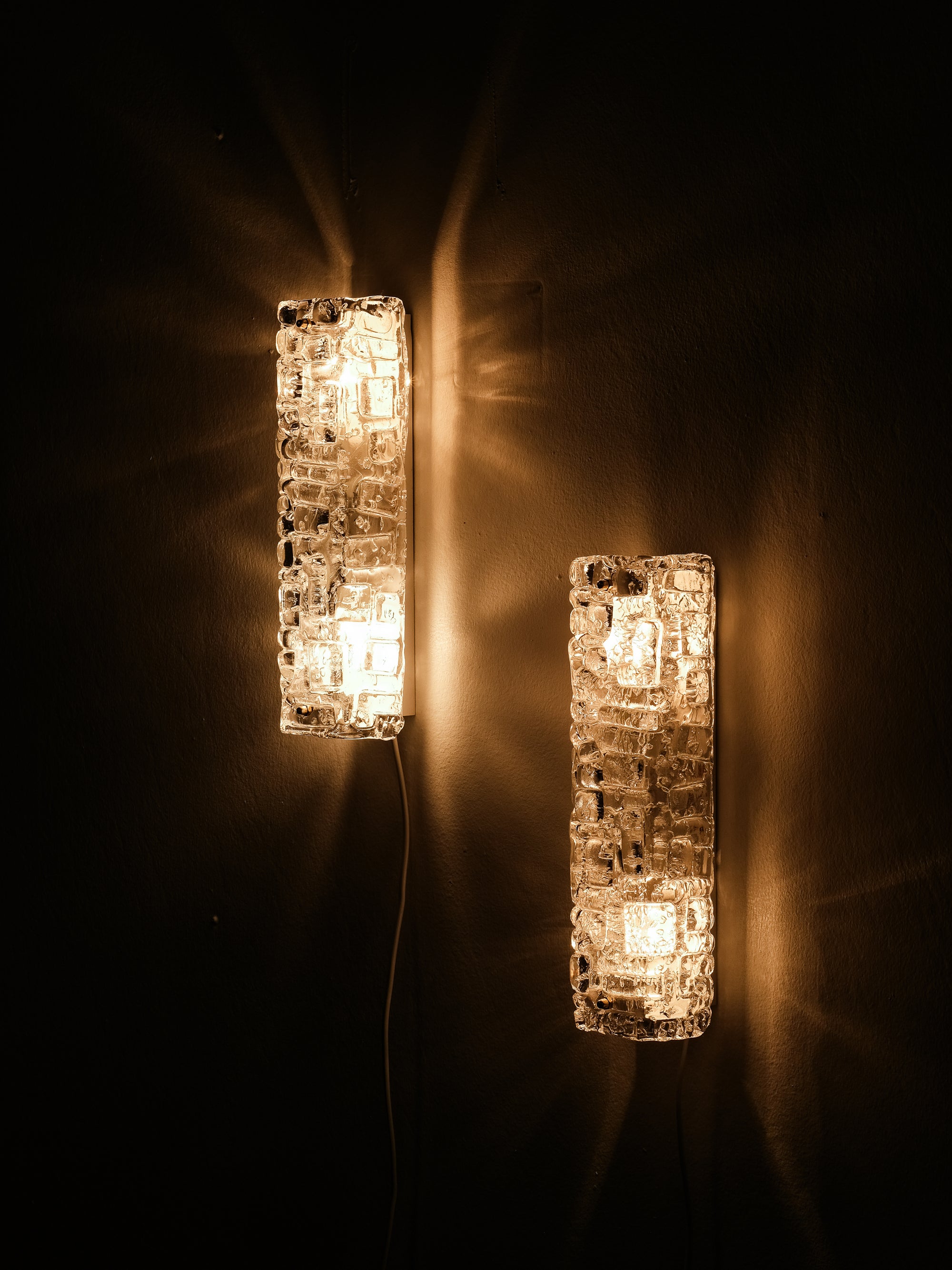 Pair of 'Slovenia' Glass Wall Lamps by Fagerhults Belysning, Sweden, 1960s