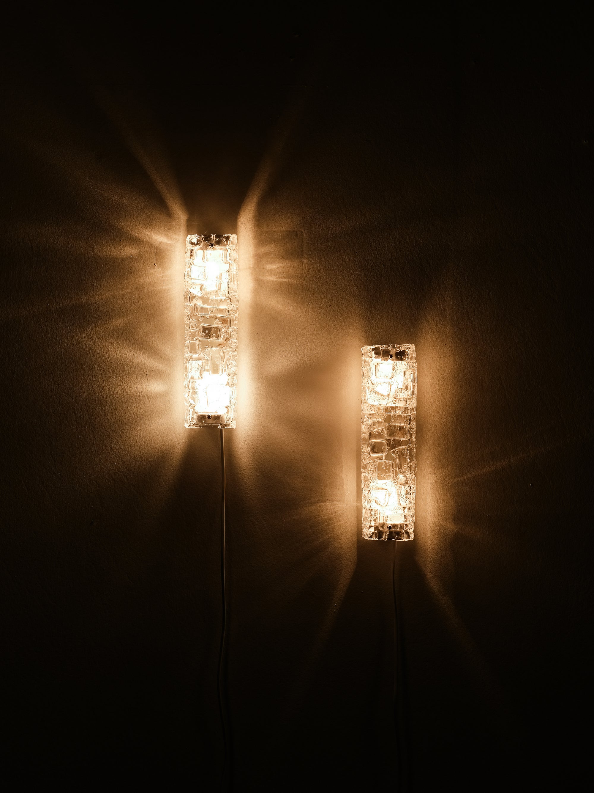 Pair of 'Slovenia' Glass Wall Lamps by Fagerhults Belysning, Sweden, 1960s