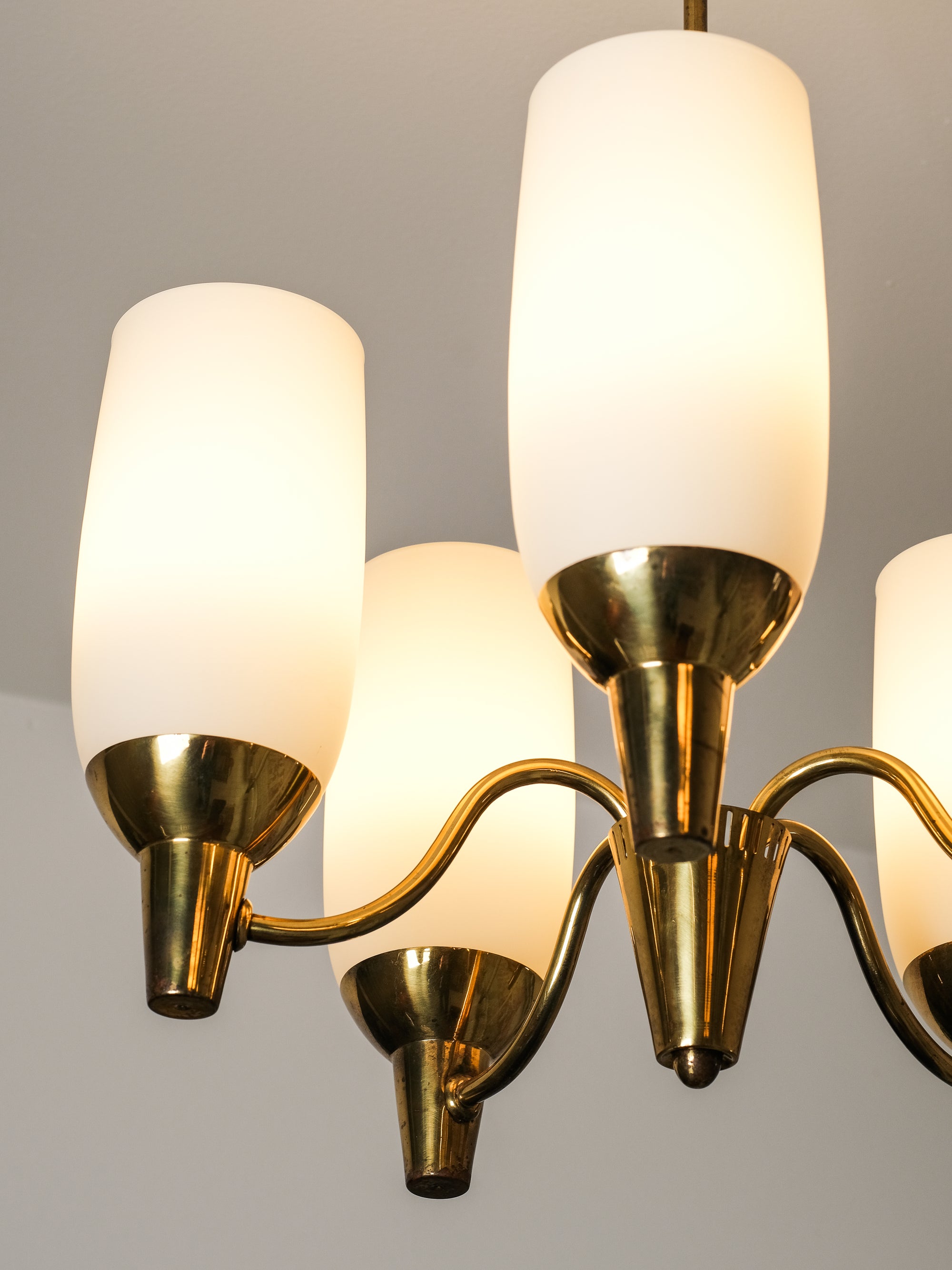 Brass Chandelier Model "51168" by Mauri Almari for Idman Oy, Finland, 1950s