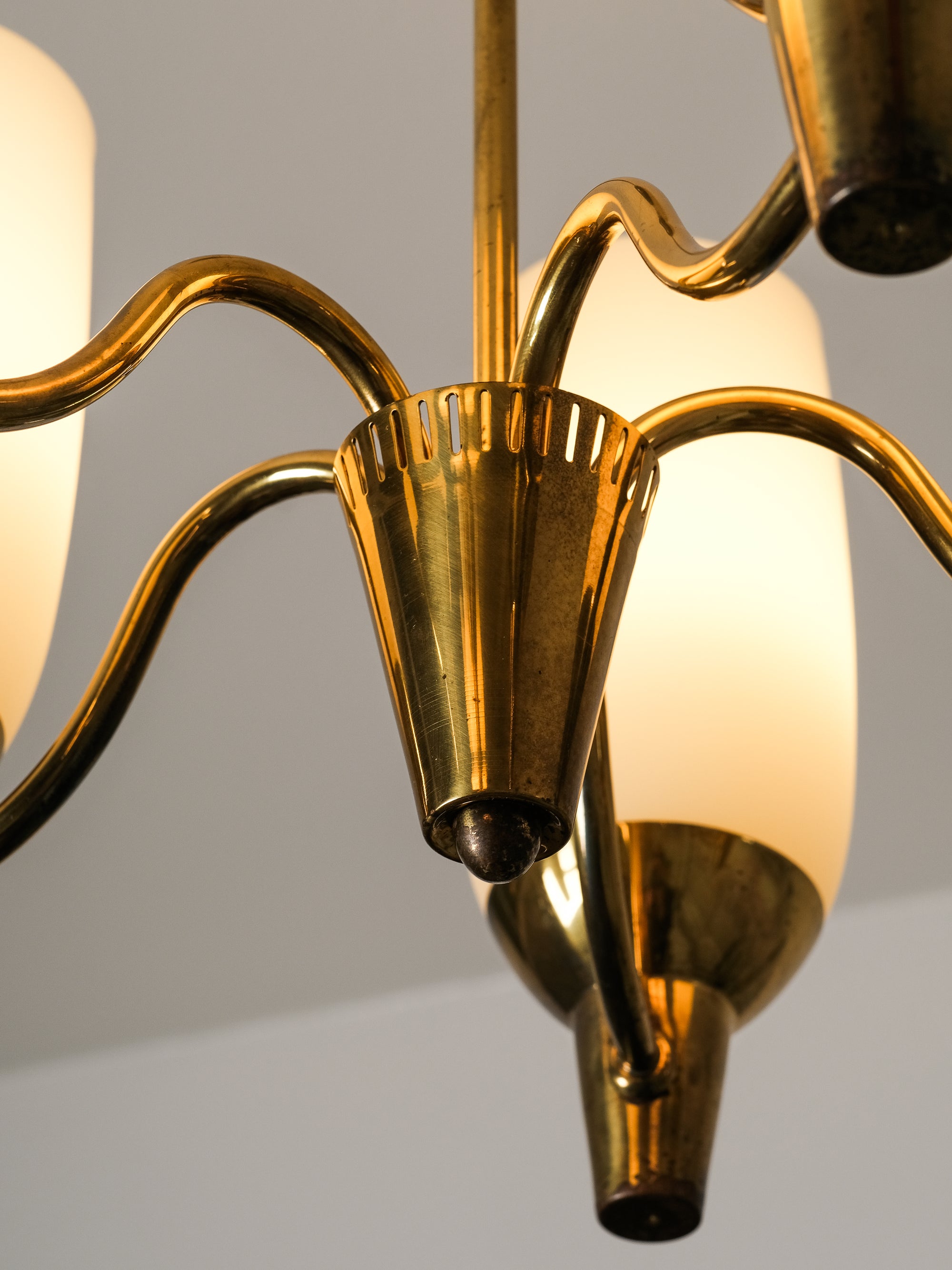 Brass Chandelier Model "51168" by Mauri Almari for Idman Oy, Finland, 1950s