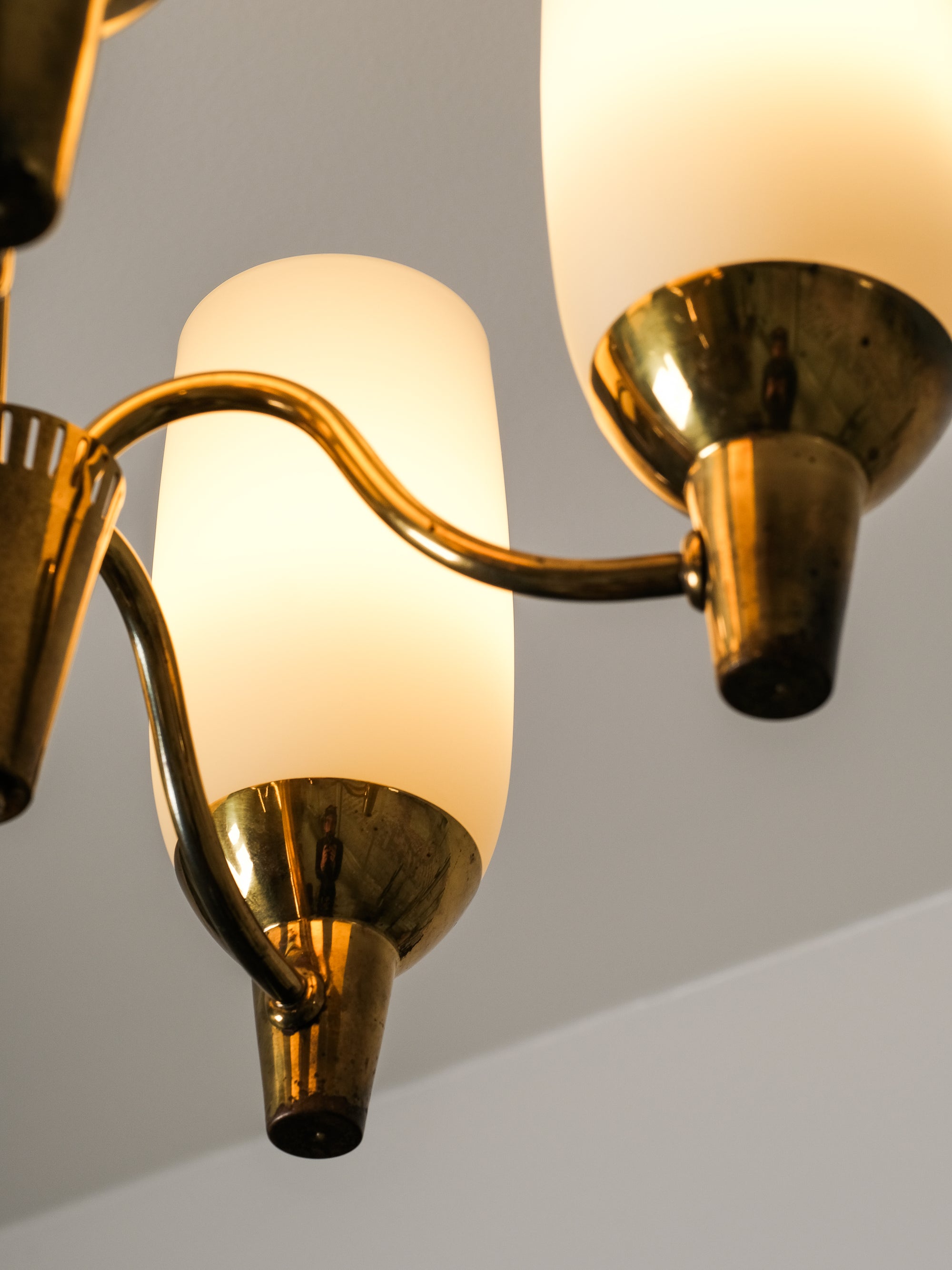 Brass Chandelier Model "51168" by Mauri Almari for Idman Oy, Finland, 1950s