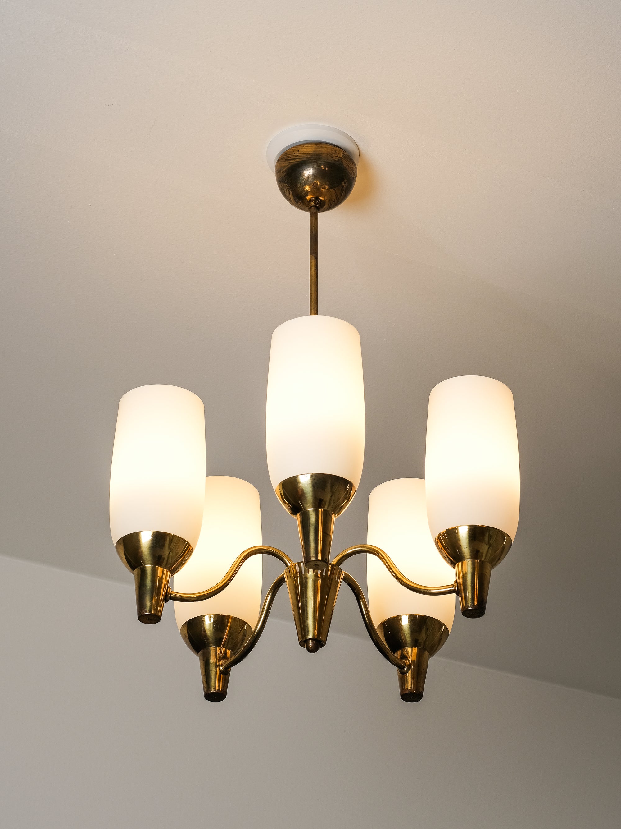Brass Chandelier Model "51168" by Mauri Almari for Idman Oy, Finland, 1950s