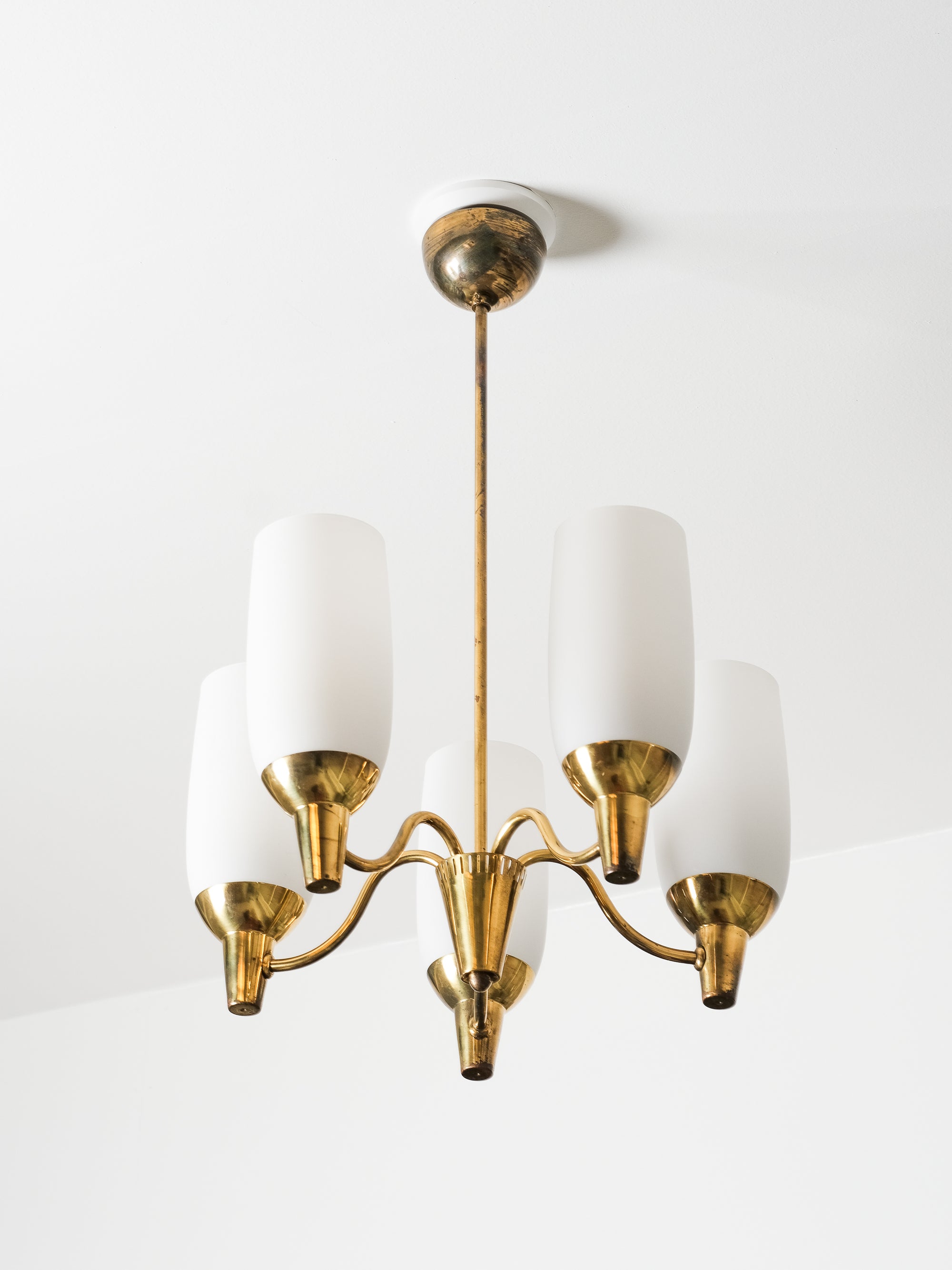 Brass Chandelier Model "51168" by Mauri Almari for Idman Oy, Finland, 1950s