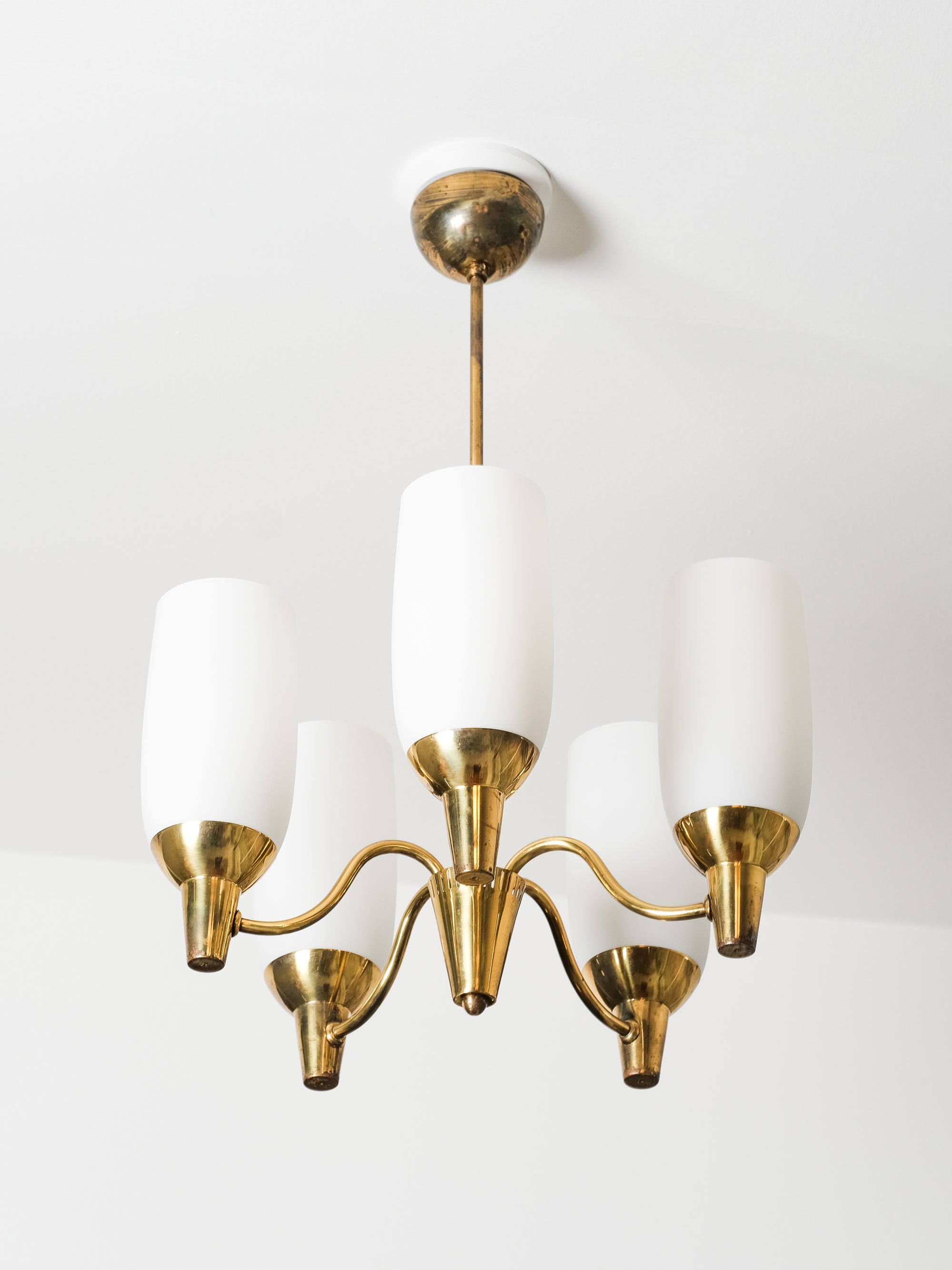 Brass Chandelier Model "51168" by Mauri Almari for Idman Oy, Finland, 1950s