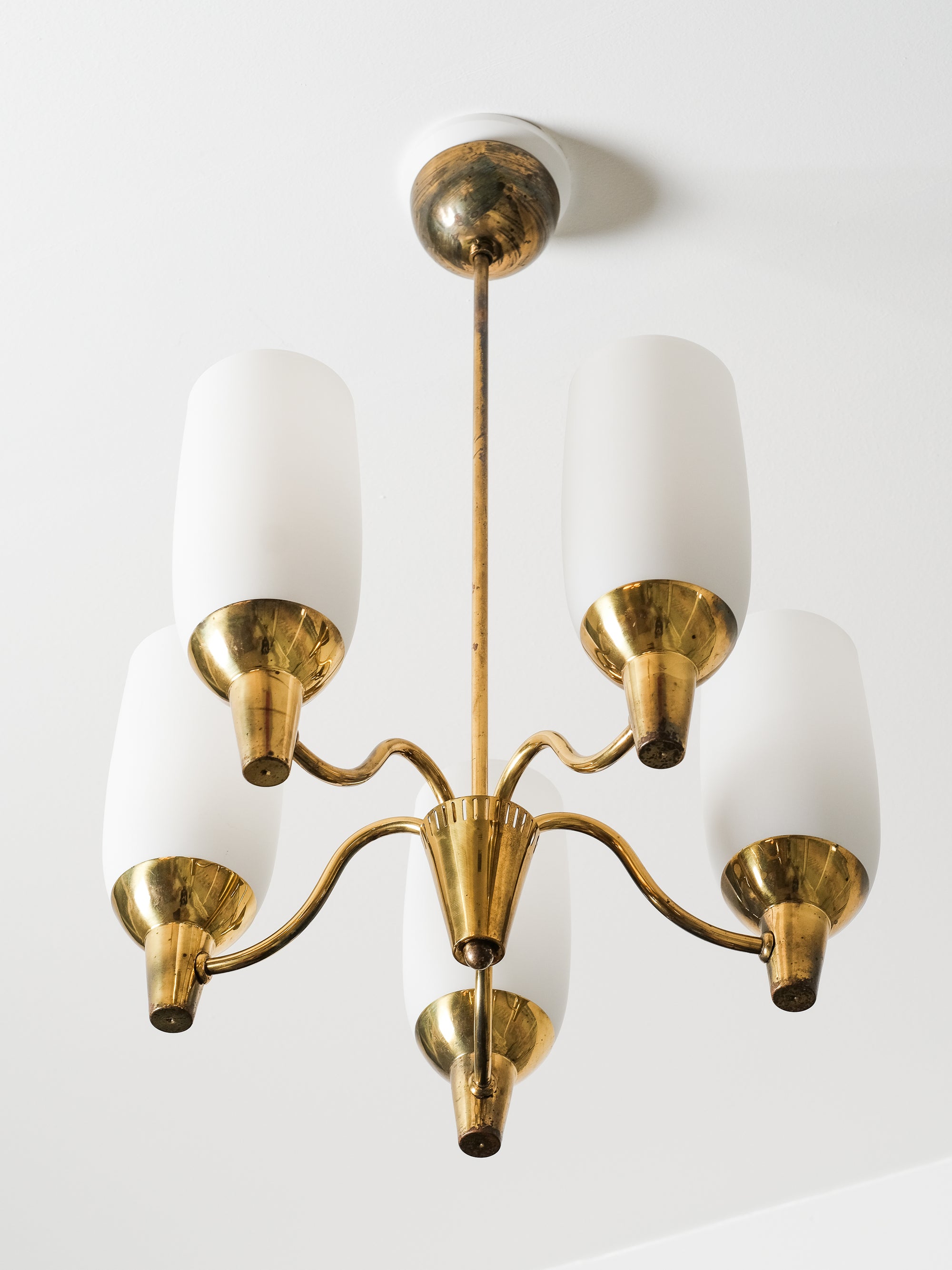 Brass Chandelier Model "51168" by Mauri Almari for Idman Oy, Finland, 1950s