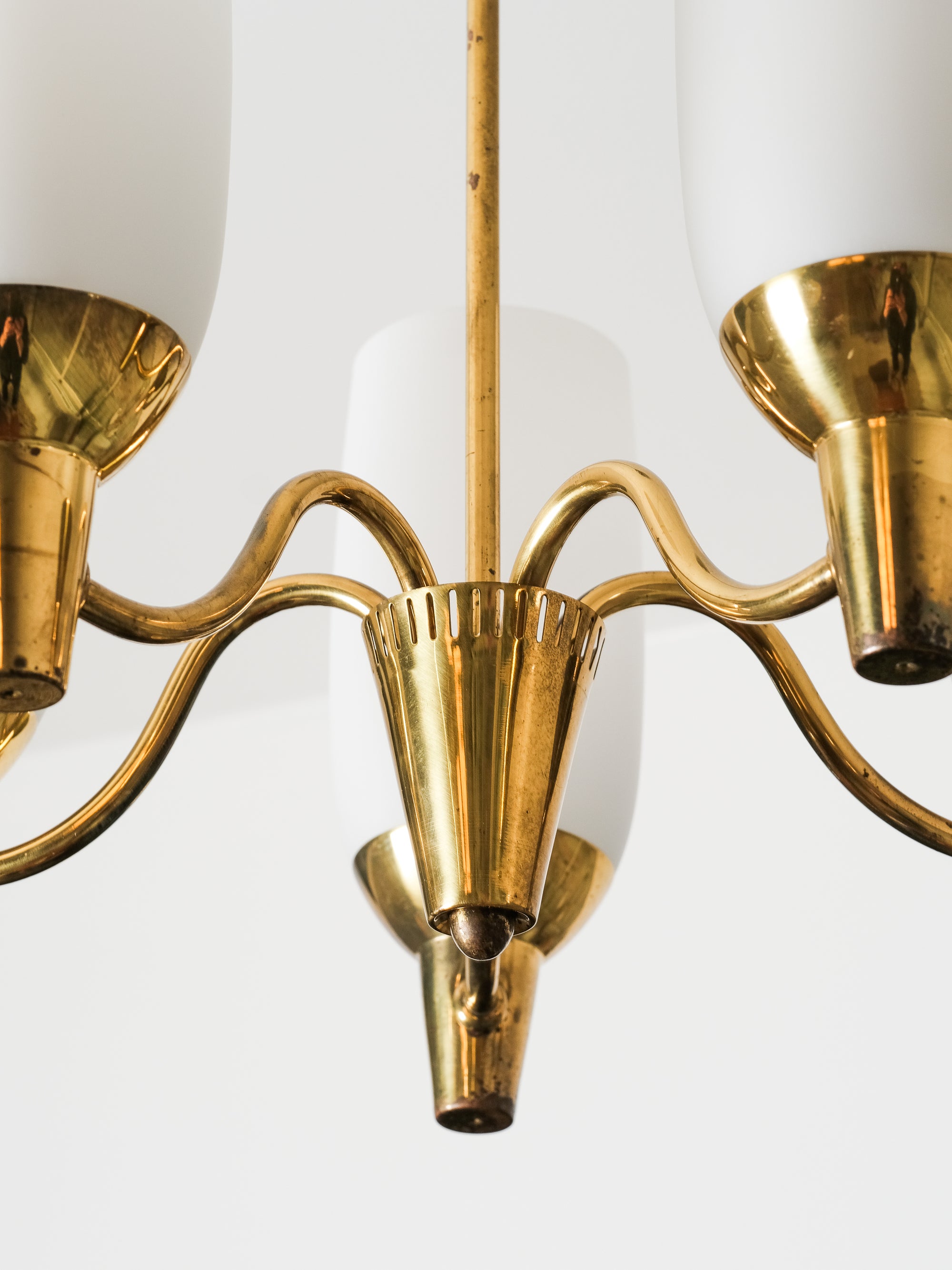 Brass Chandelier Model "51168" by Mauri Almari for Idman Oy, Finland, 1950s