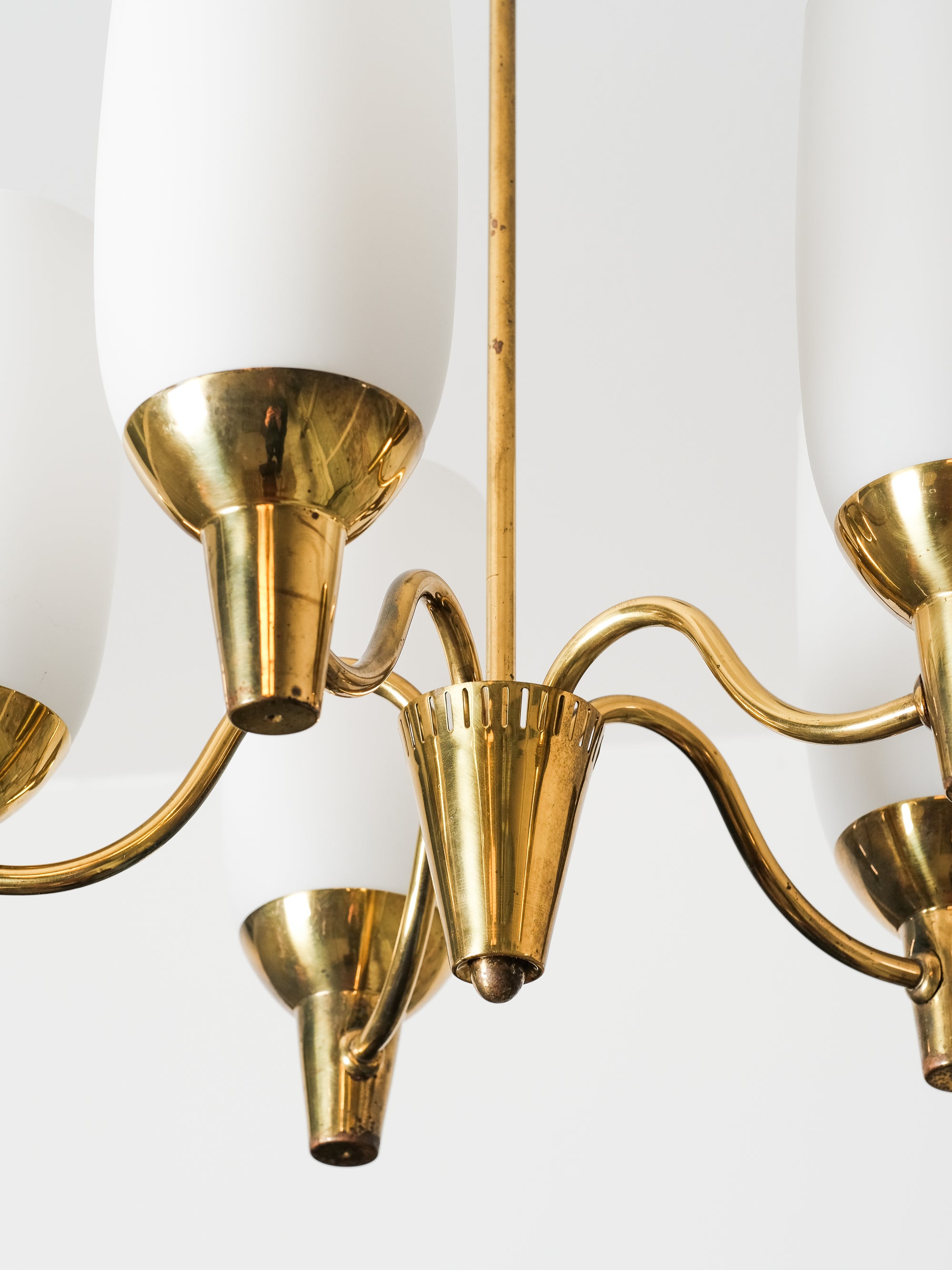 Brass Chandelier Model "51168" by Mauri Almari for Idman Oy, Finland, 1950s