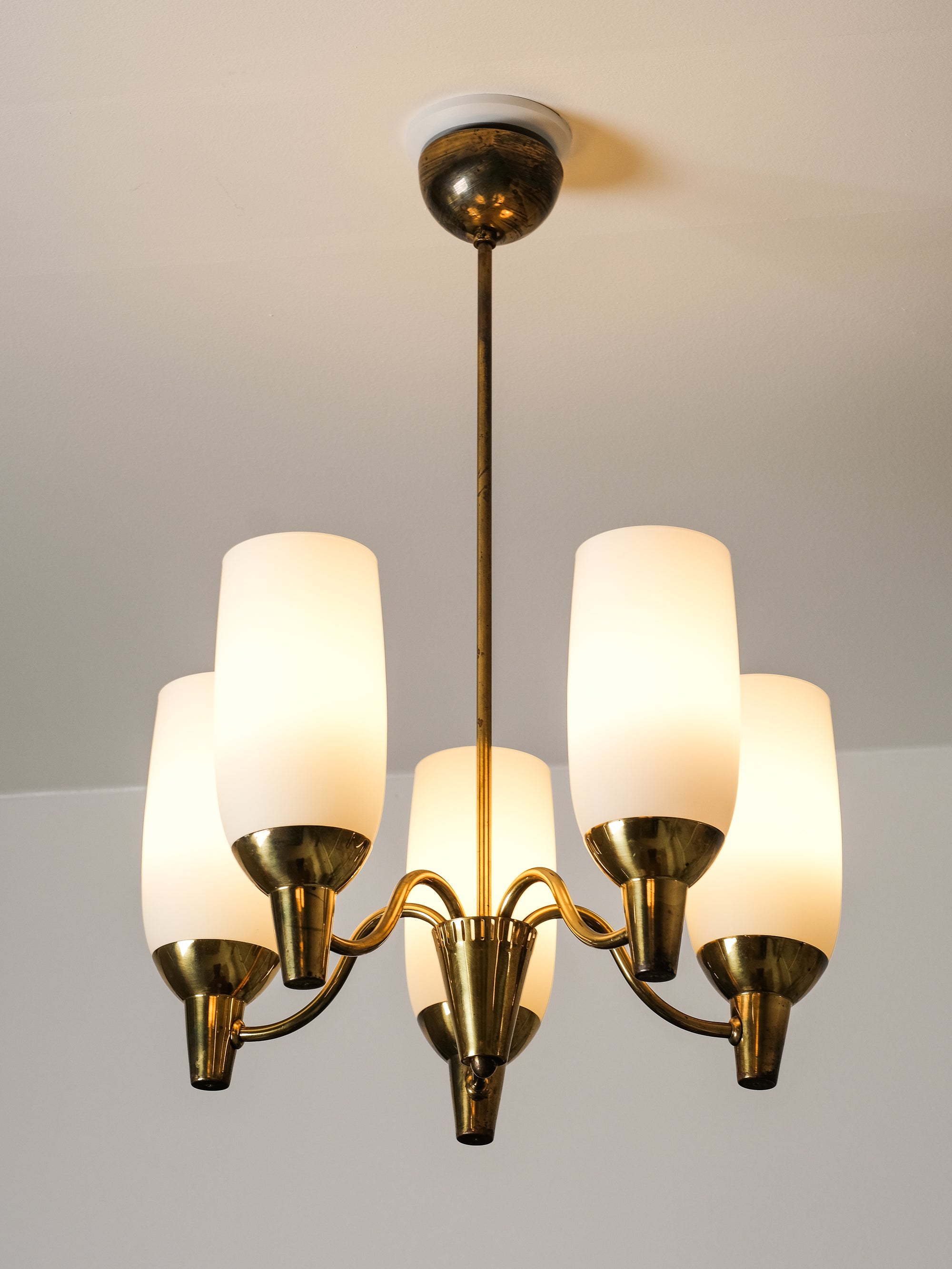 Brass Chandelier Model "51168" by Mauri Almari for Idman Oy, Finland, 1950s