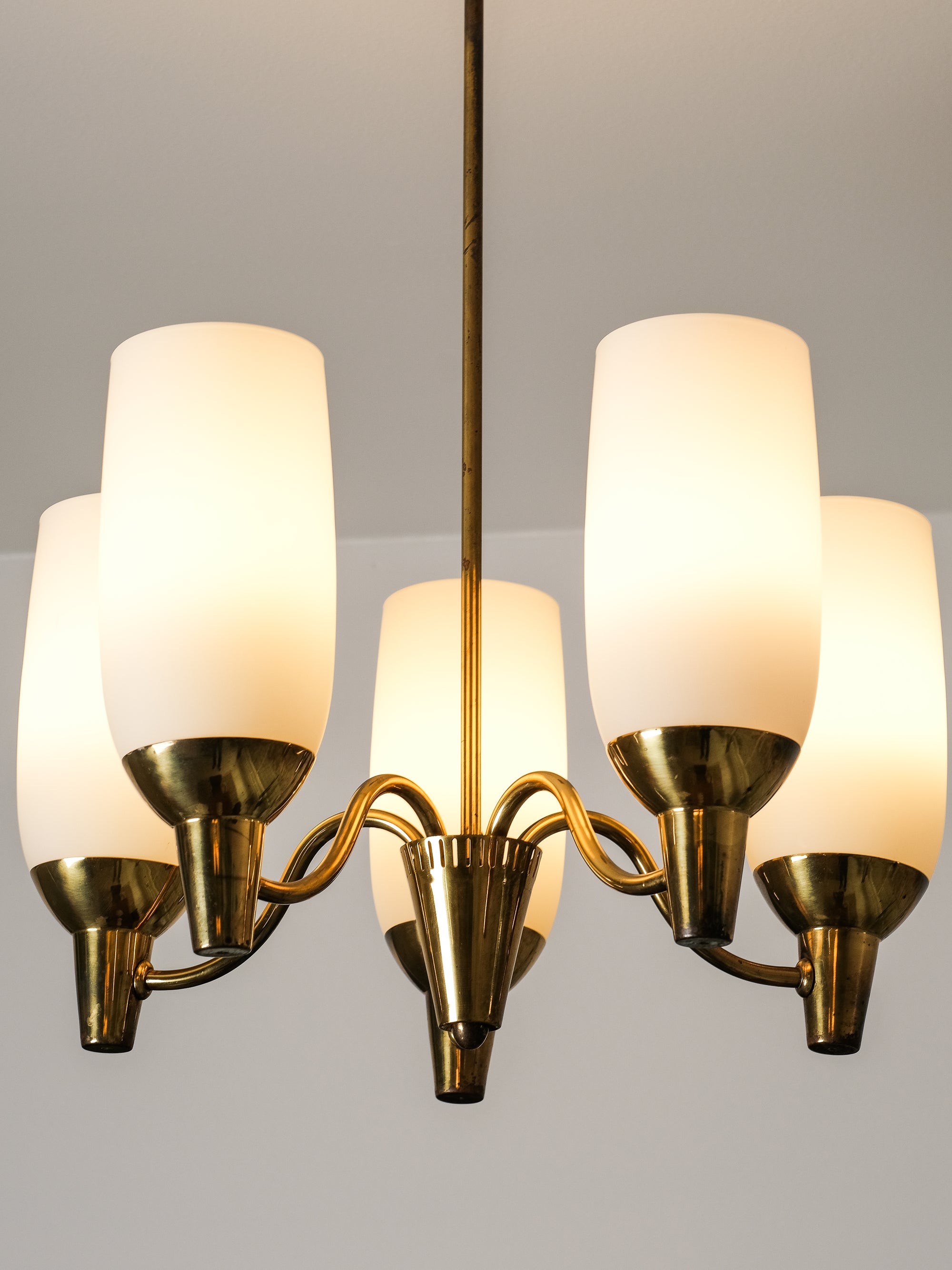 Brass Chandelier Model "51168" by Mauri Almari for Idman Oy, Finland, 1950s