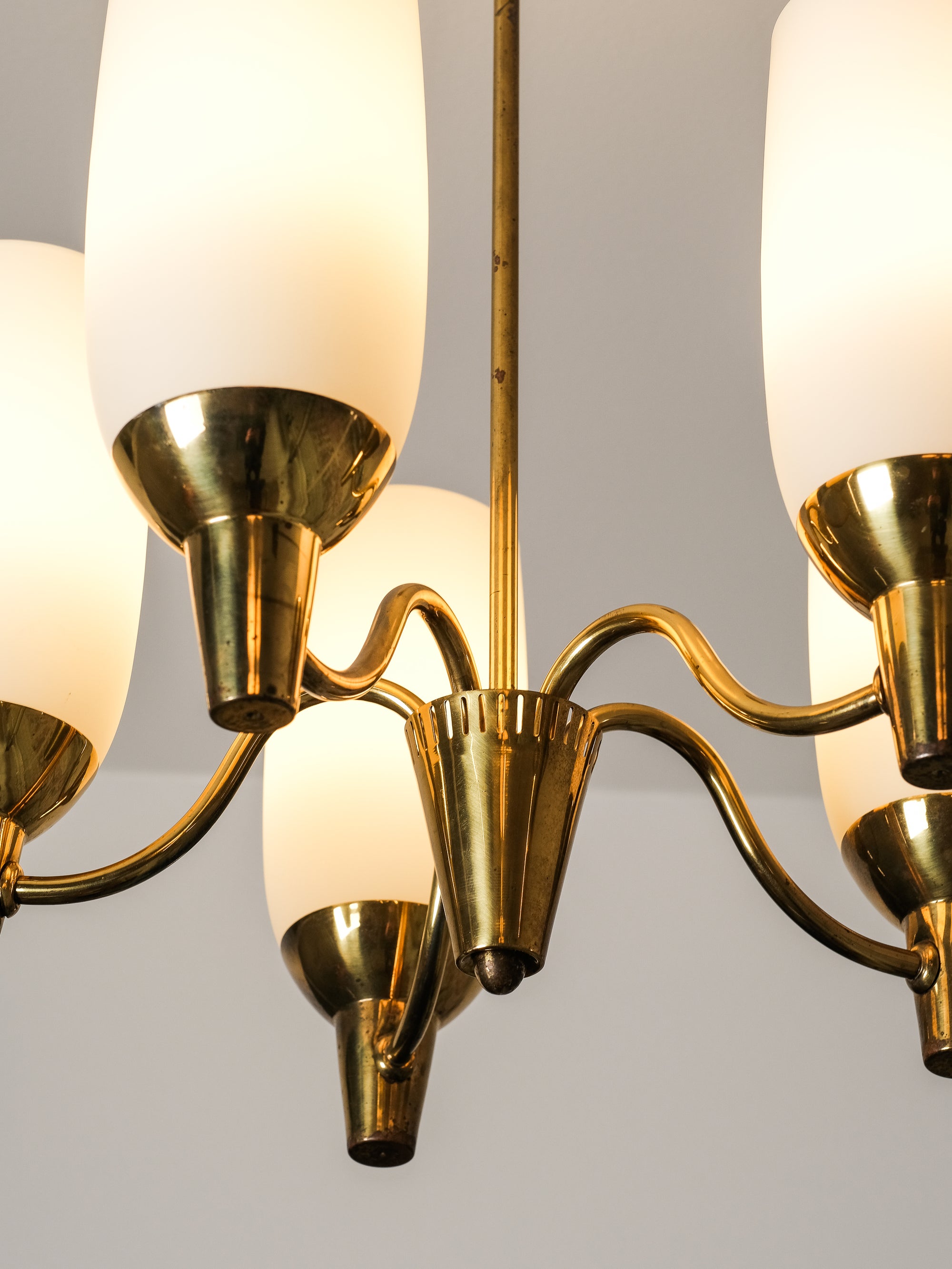 Brass Chandelier Model "51168" by Mauri Almari for Idman Oy, Finland, 1950s