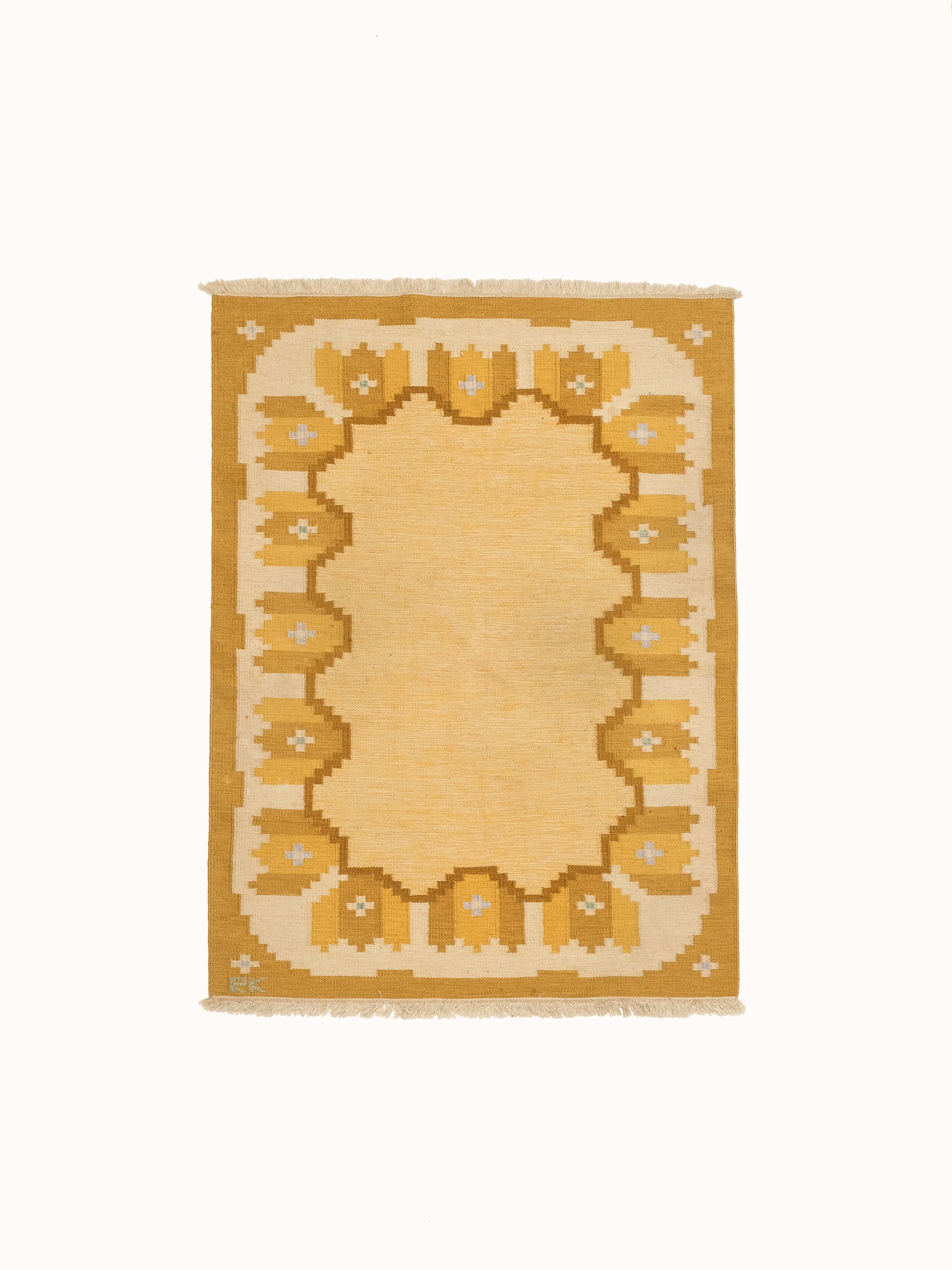 Vintage Swedish Flatweave Wool Rug