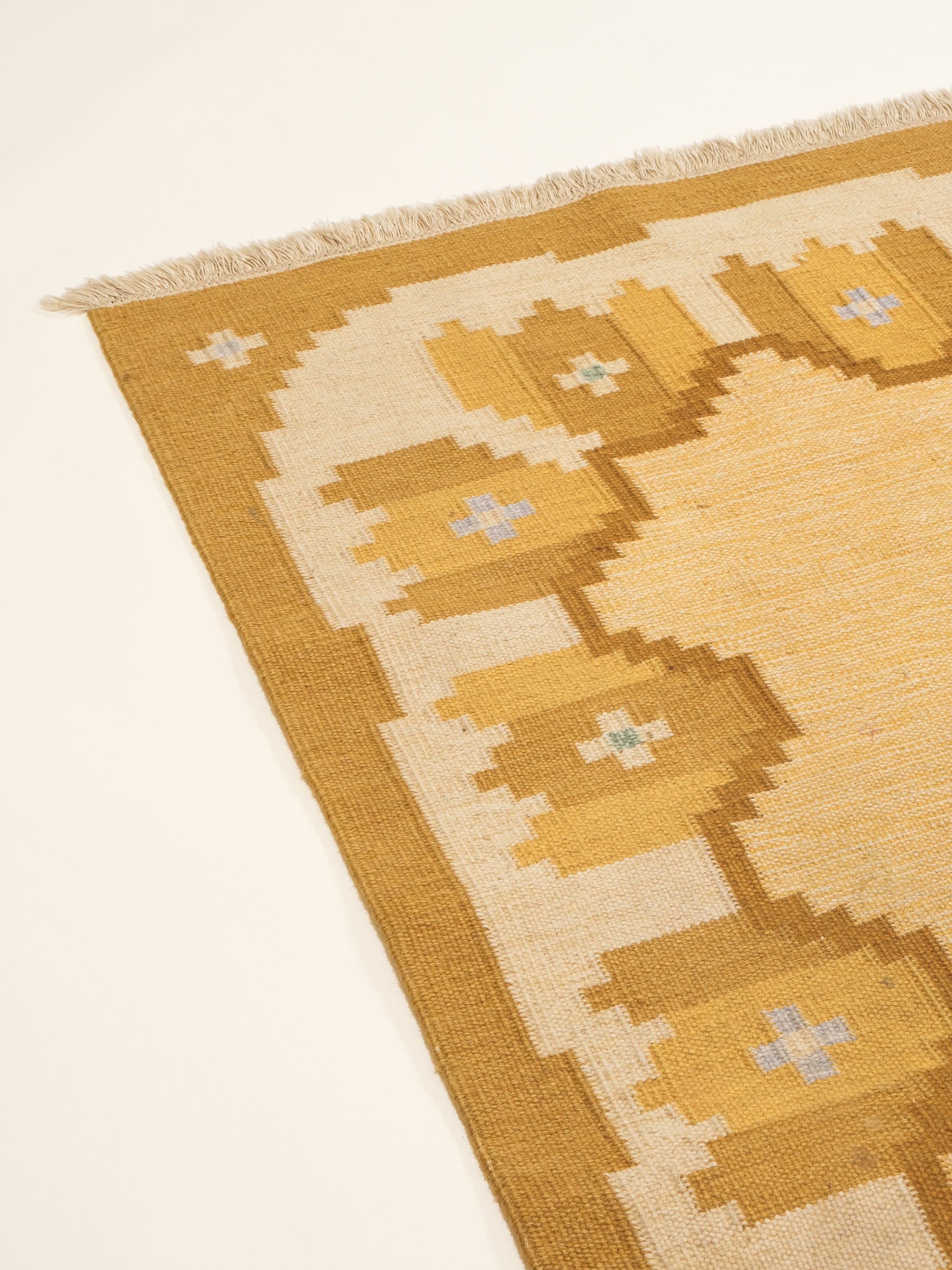 Vintage Swedish Flatweave Wool Rug