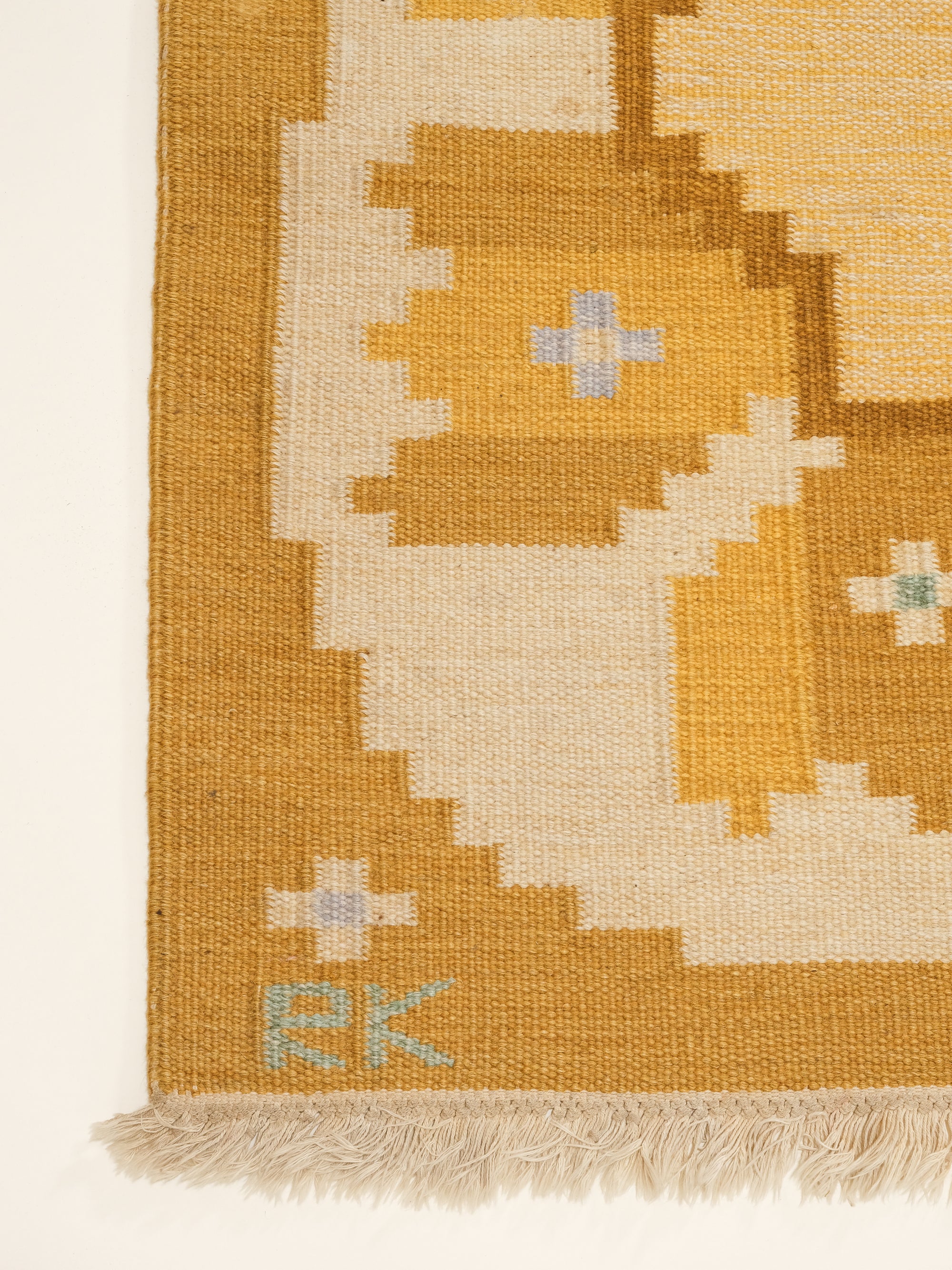 Vintage Swedish Flatweave Wool Rug