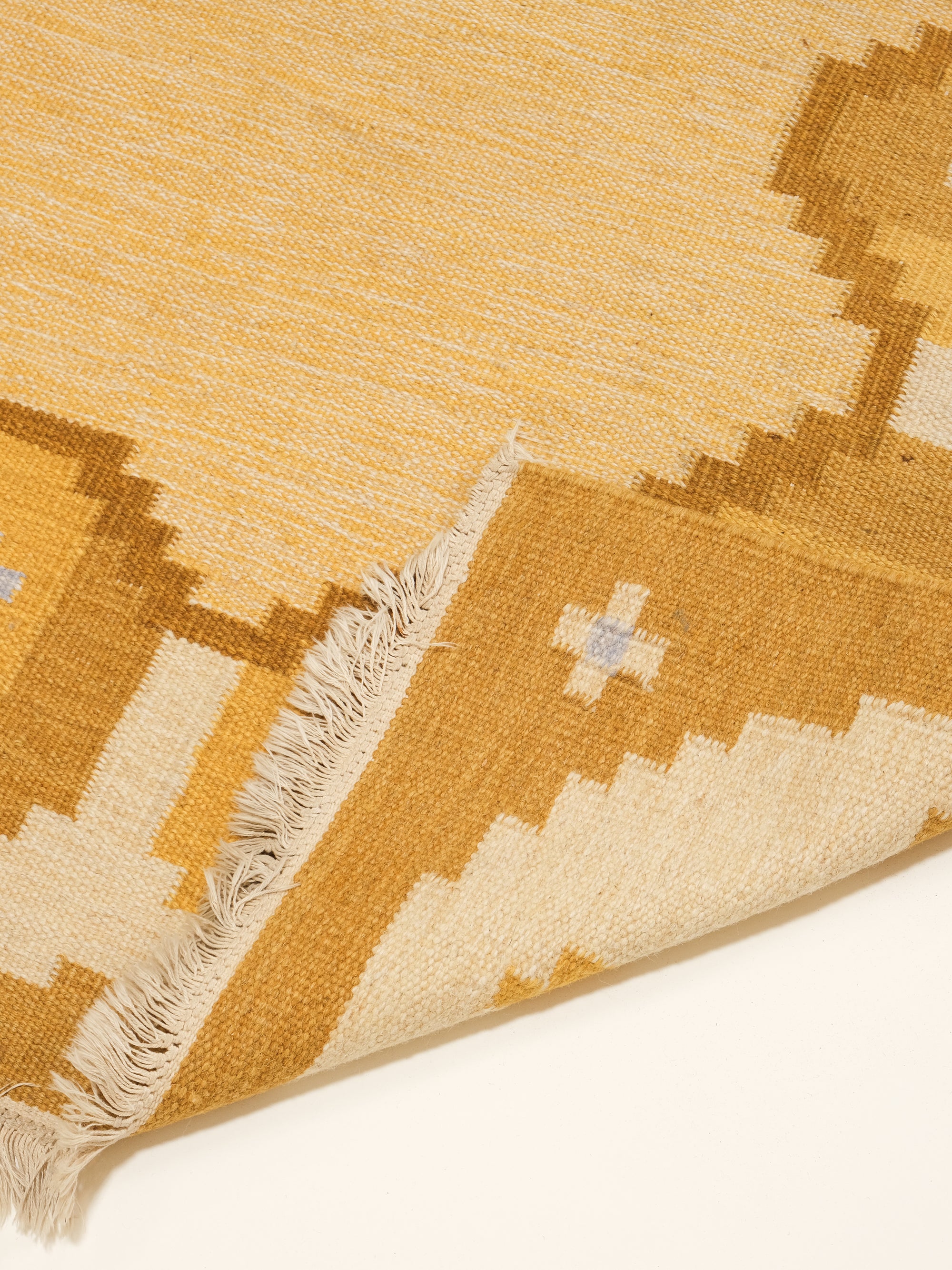 Vintage Swedish Flatweave Wool Rug