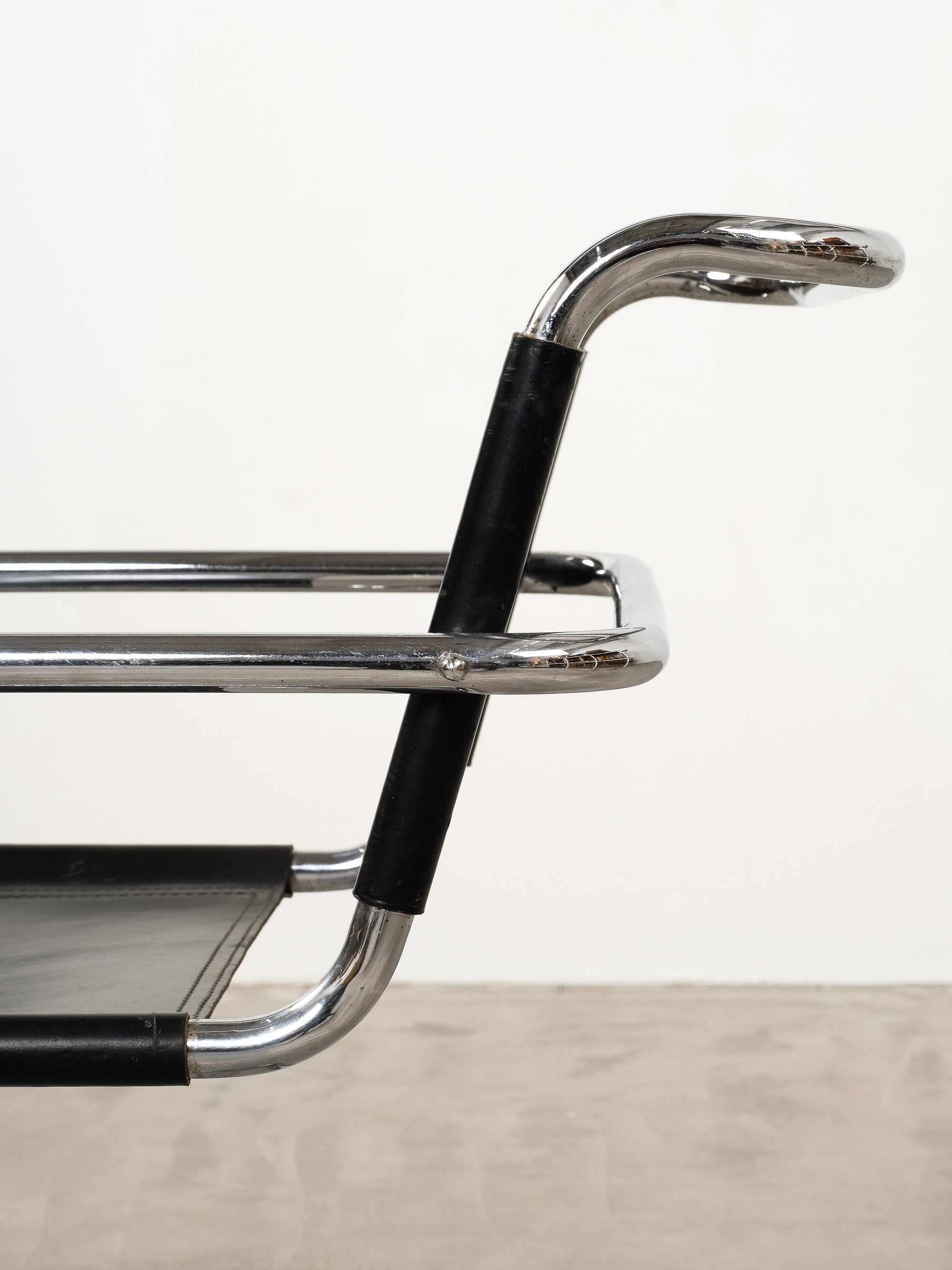 Mid-Century Tubular Chrome Cantilever Armchair, 1970s