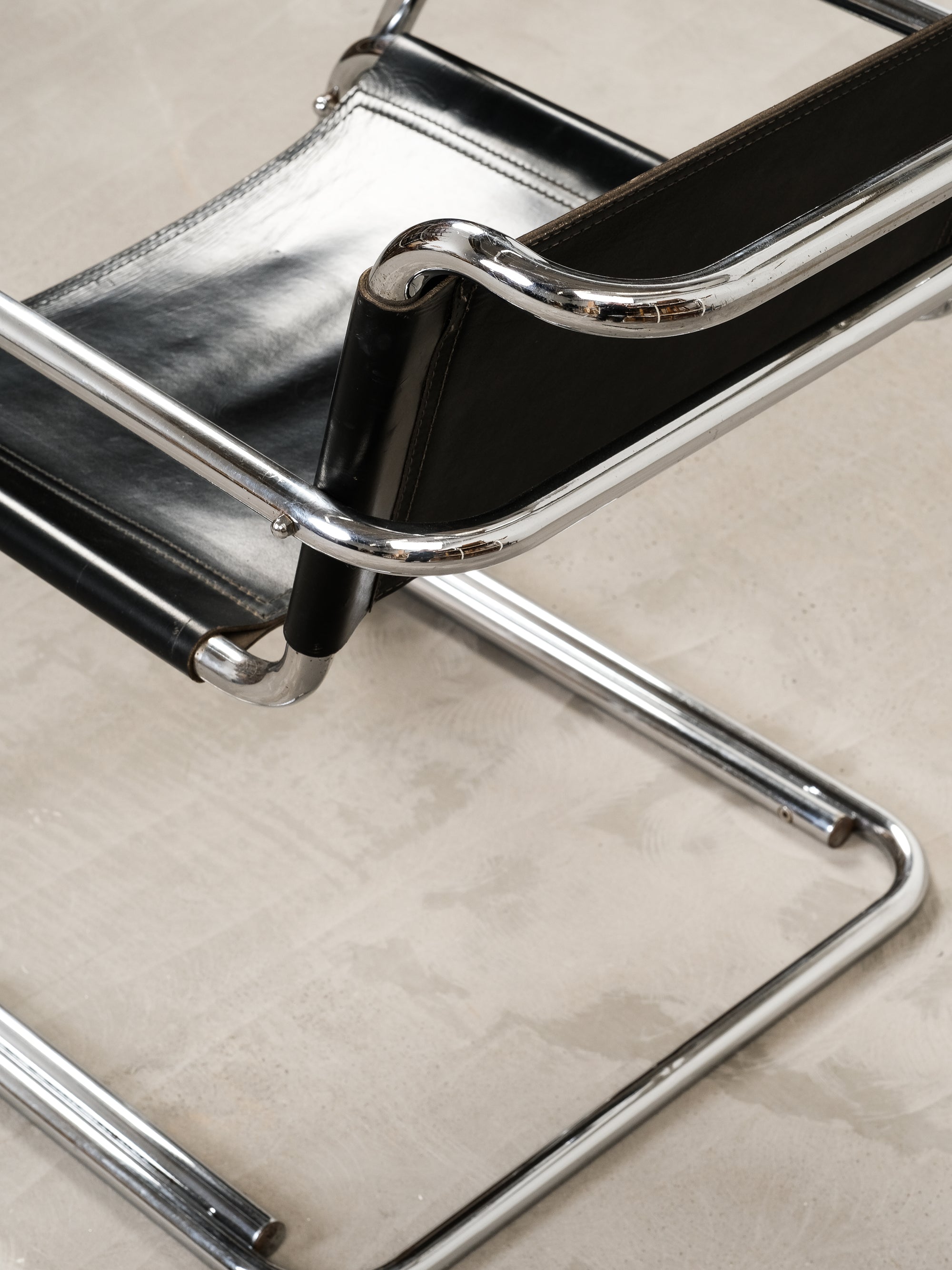 Mid-Century Tubular Chrome Cantilever Armchair, 1970s