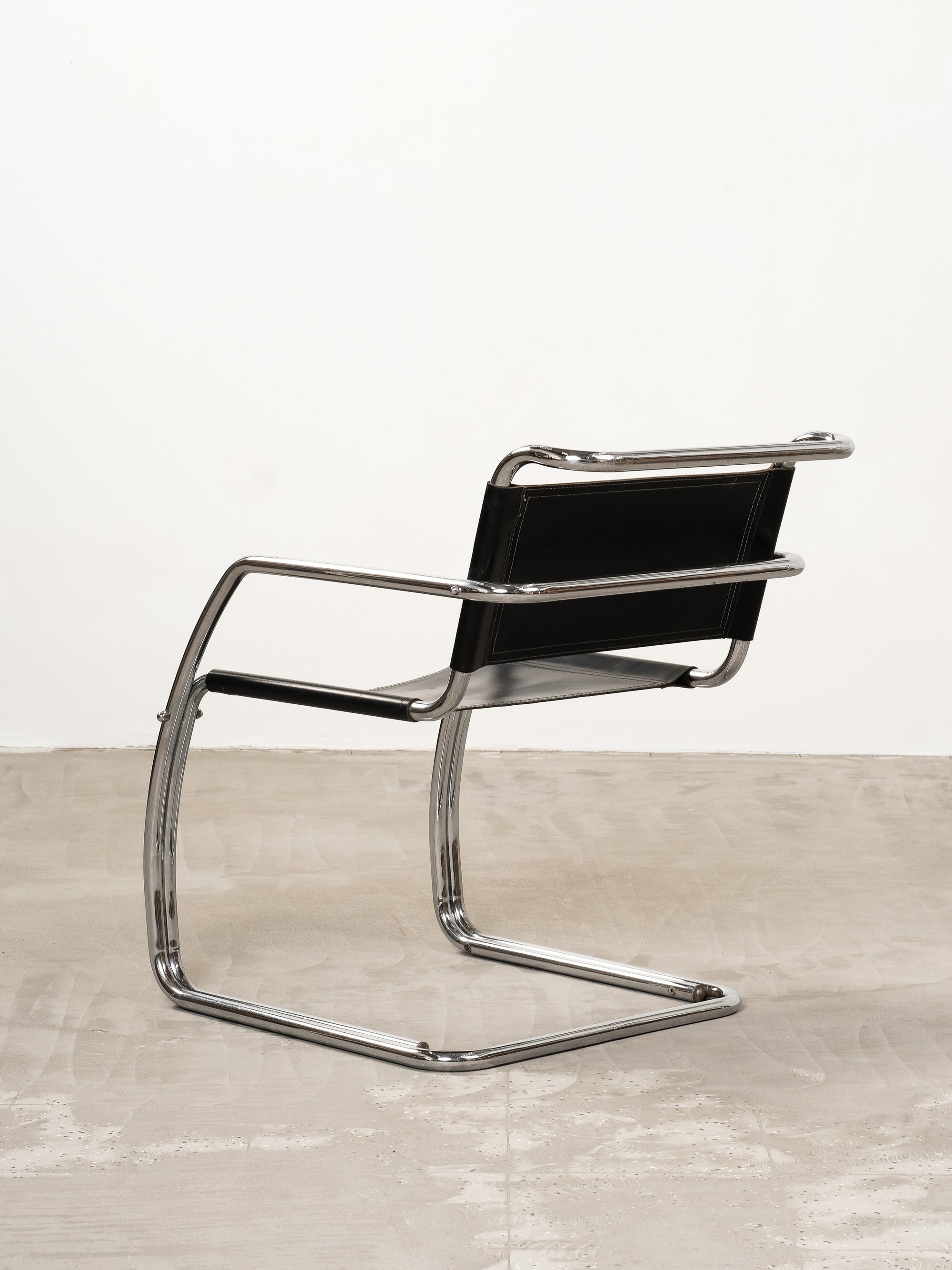 Mid-Century Tubular Chrome Cantilever Armchair, 1970s