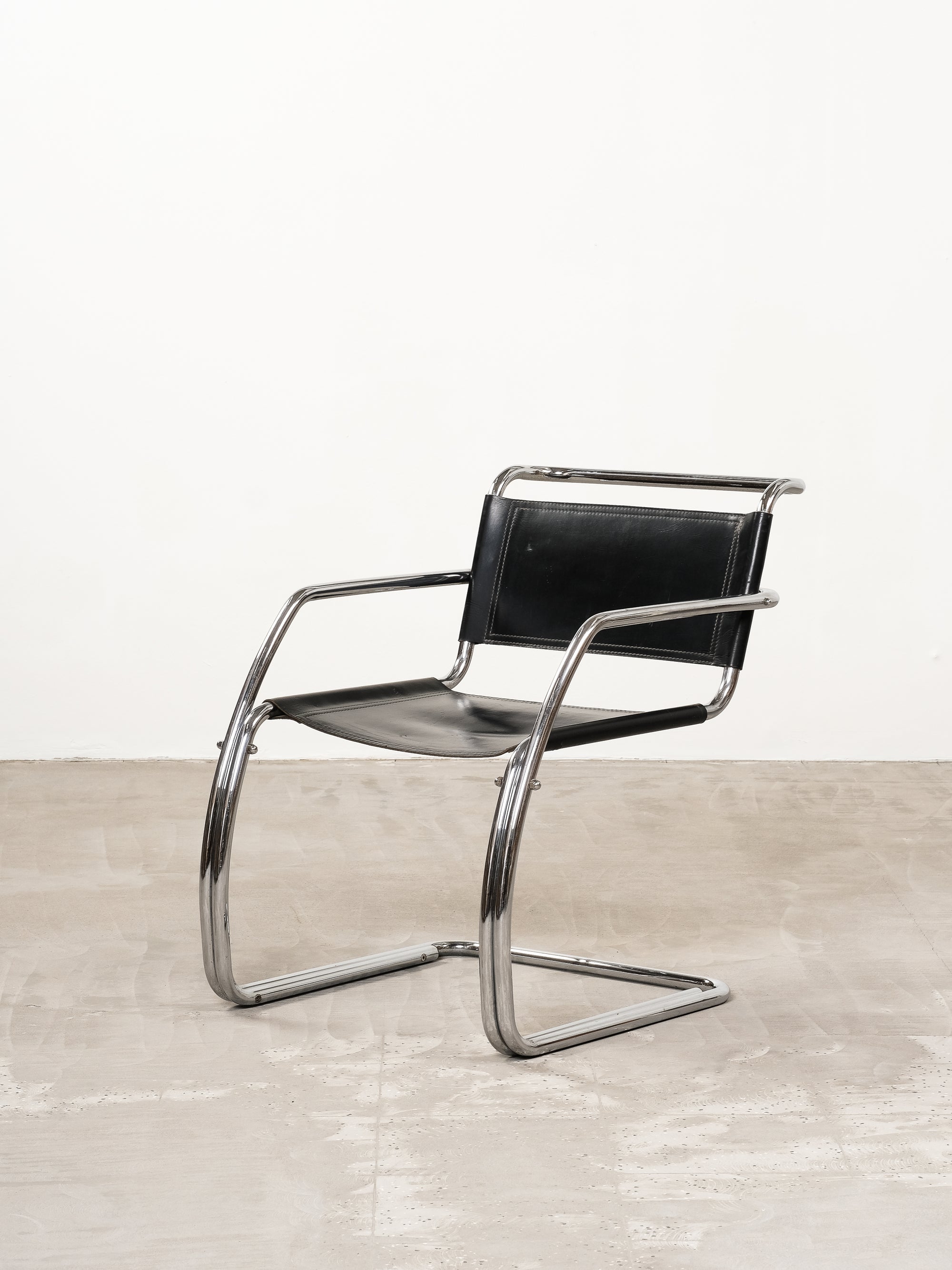 Mid-Century Tubular Chrome Cantilever Armchair, 1970s