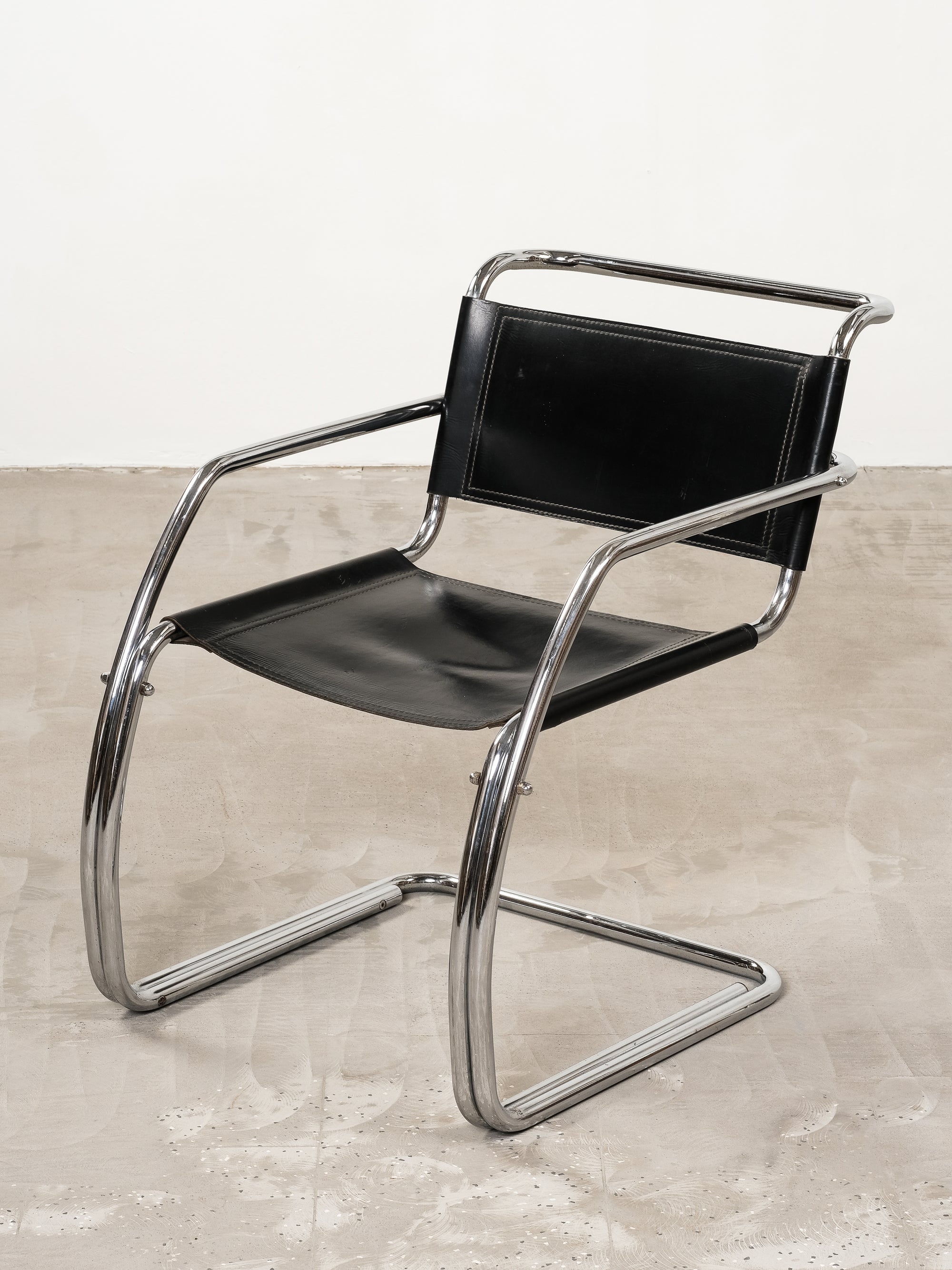 Mid-Century Tubular Chrome Cantilever Armchair, 1970s
