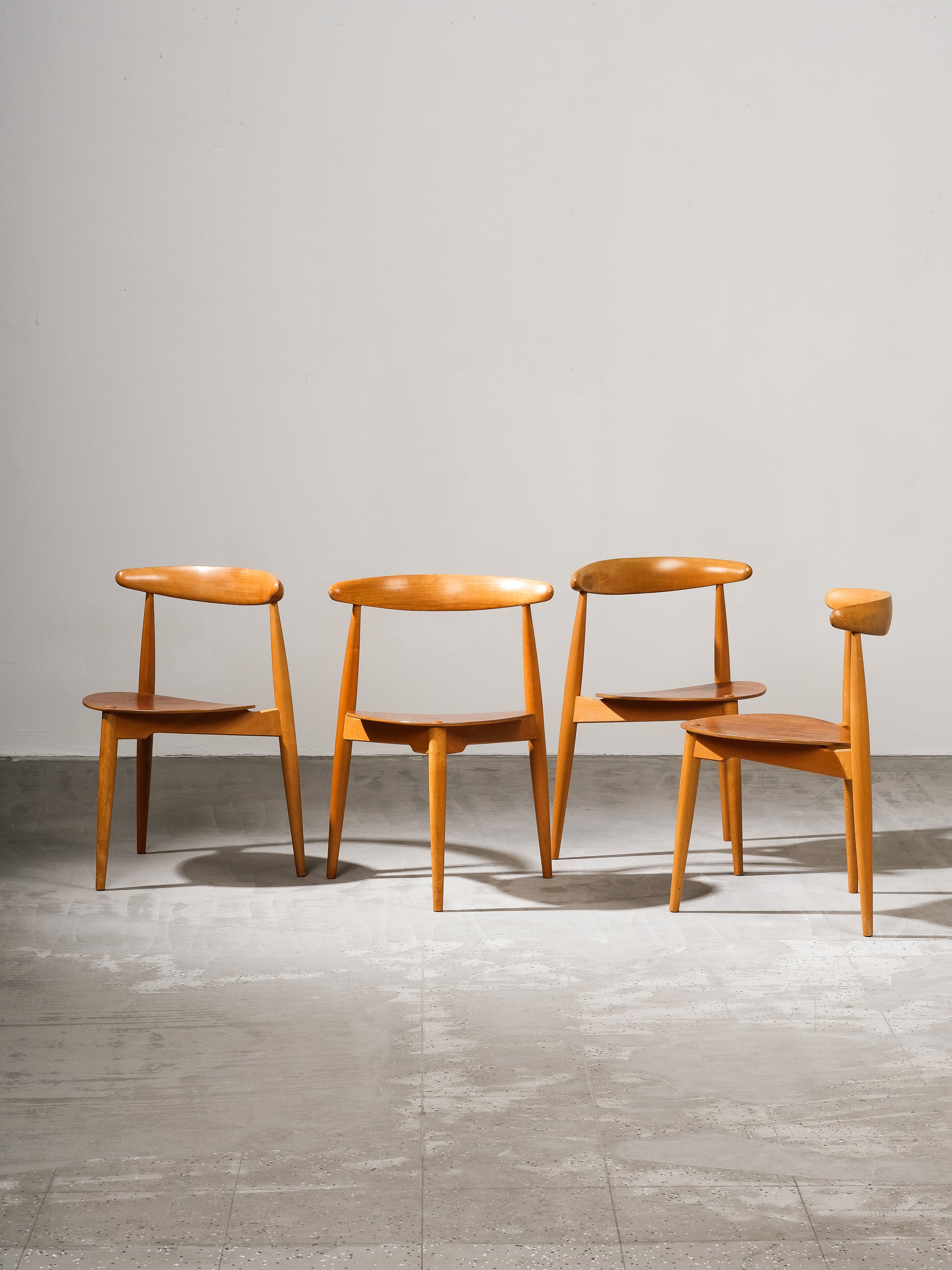 FH4103 Heart Dining Chairs by Hans Wegner for Fritz Hansen, Denmark, 1950s, Set 4