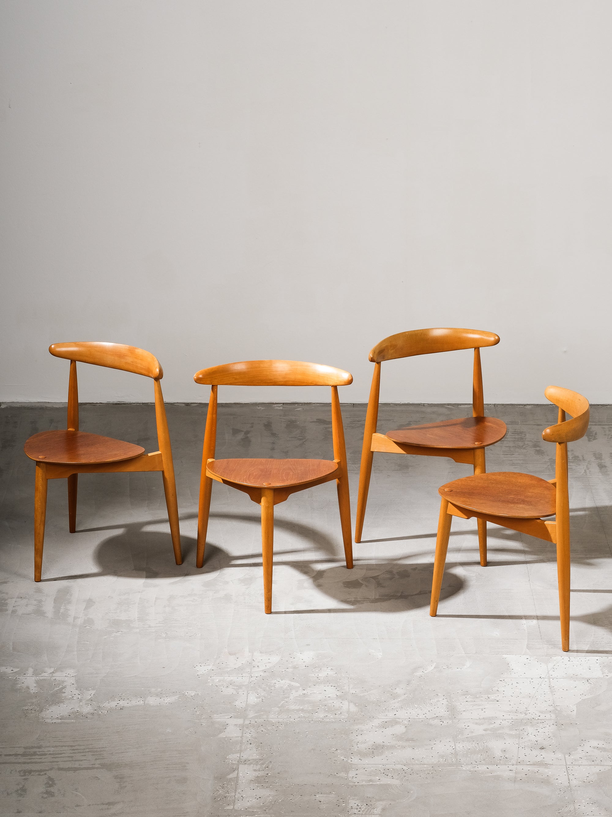 FH4103 Heart Dining Chairs by Hans Wegner for Fritz Hansen, Denmark, 1950s, Set 4