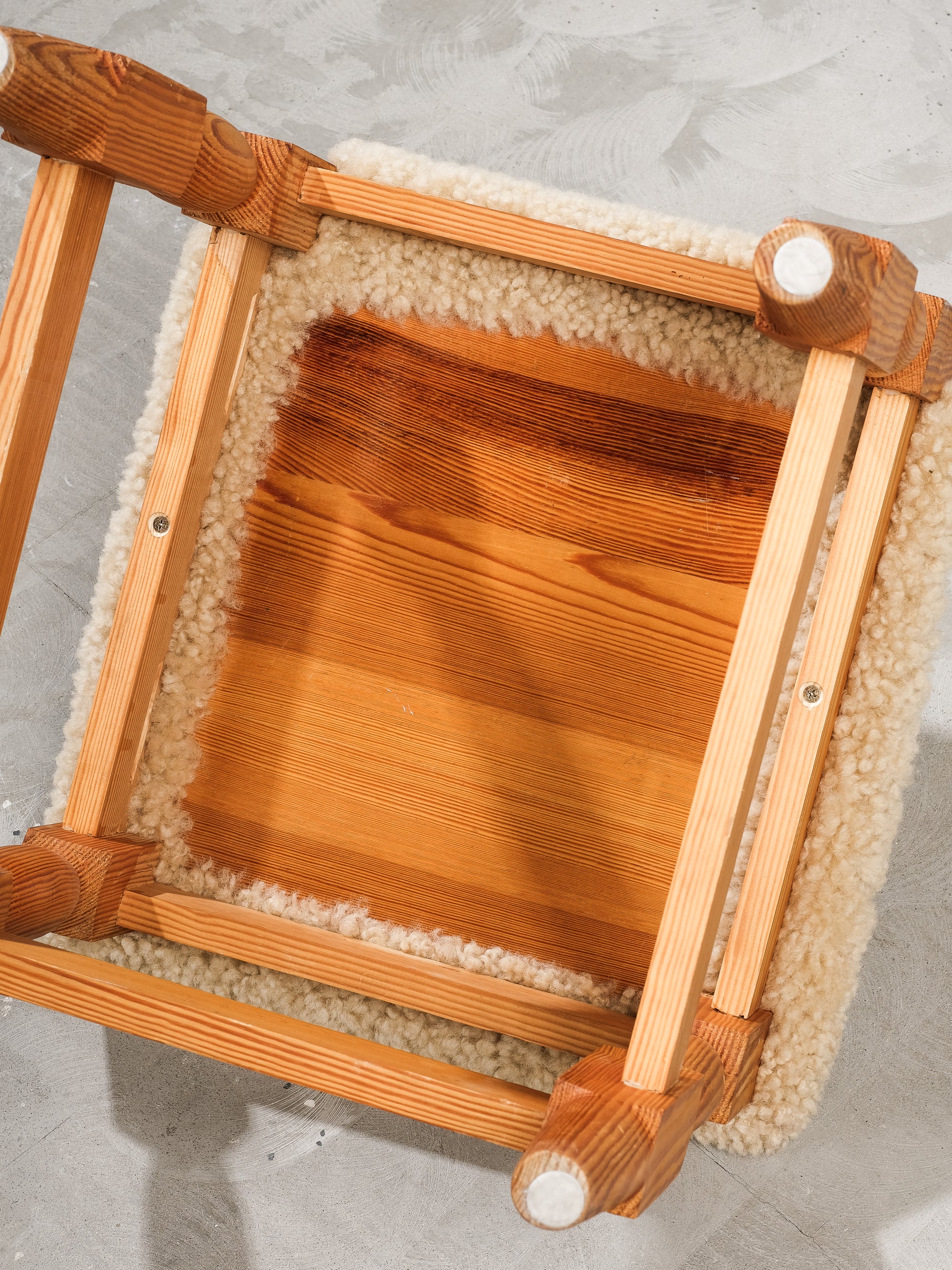 Scandinavian Mid-Century Dining Chairs in Pine and Sheepskin, Set of 6