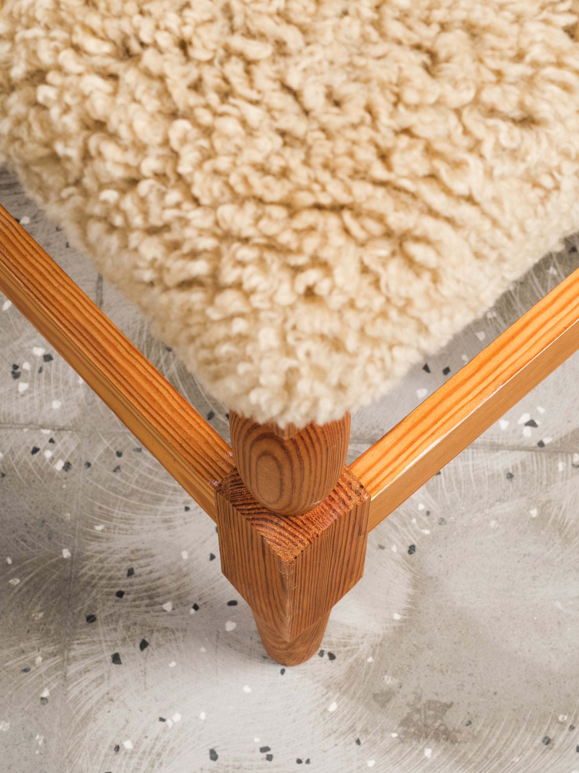 Scandinavian Mid-Century Dining Chairs in Pine and Sheepskin, Set of 6