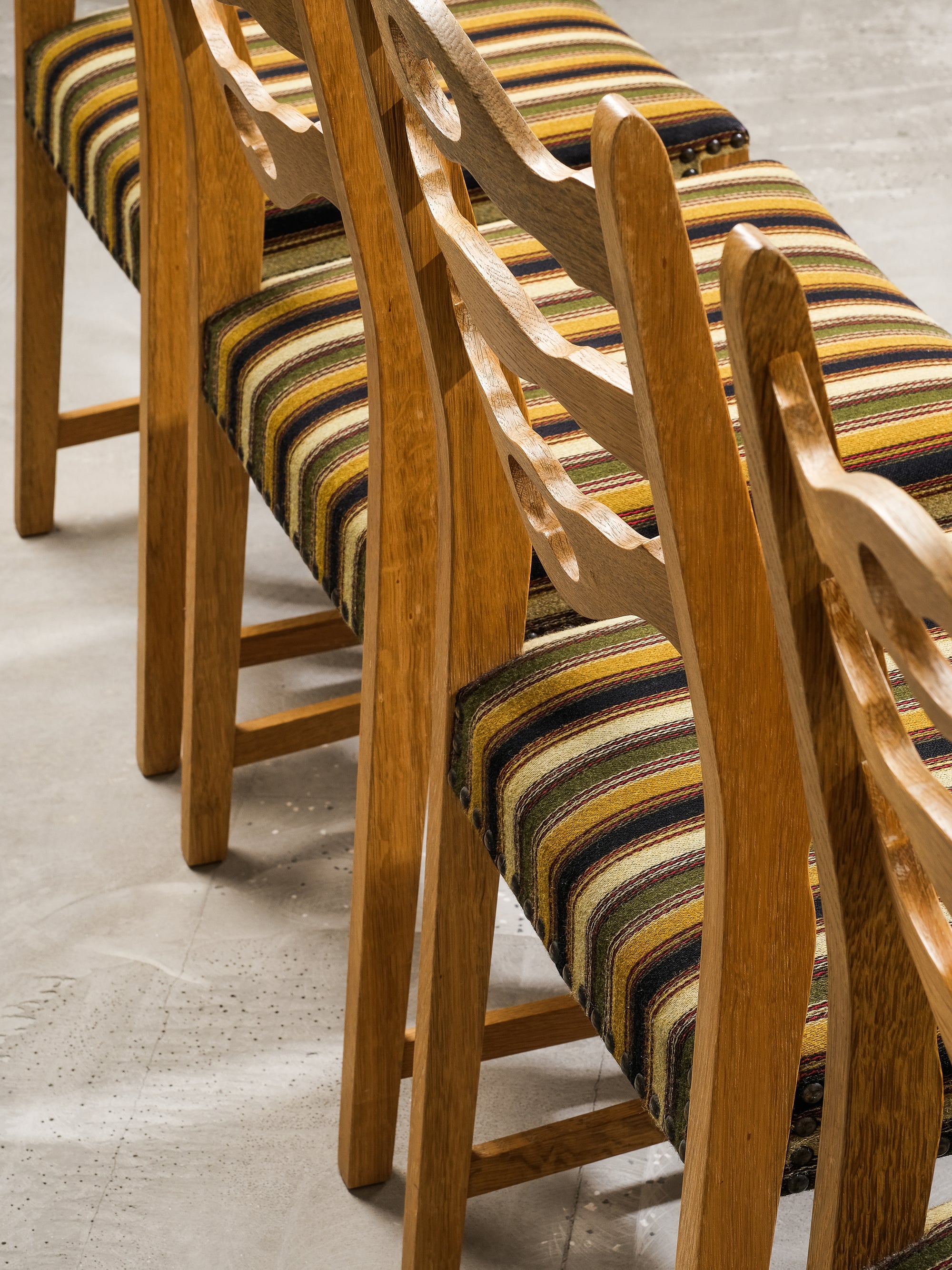 Mid-Century Oak Danish Dining Chairs by Henning Kjærnulf, Denmark, Set of 6