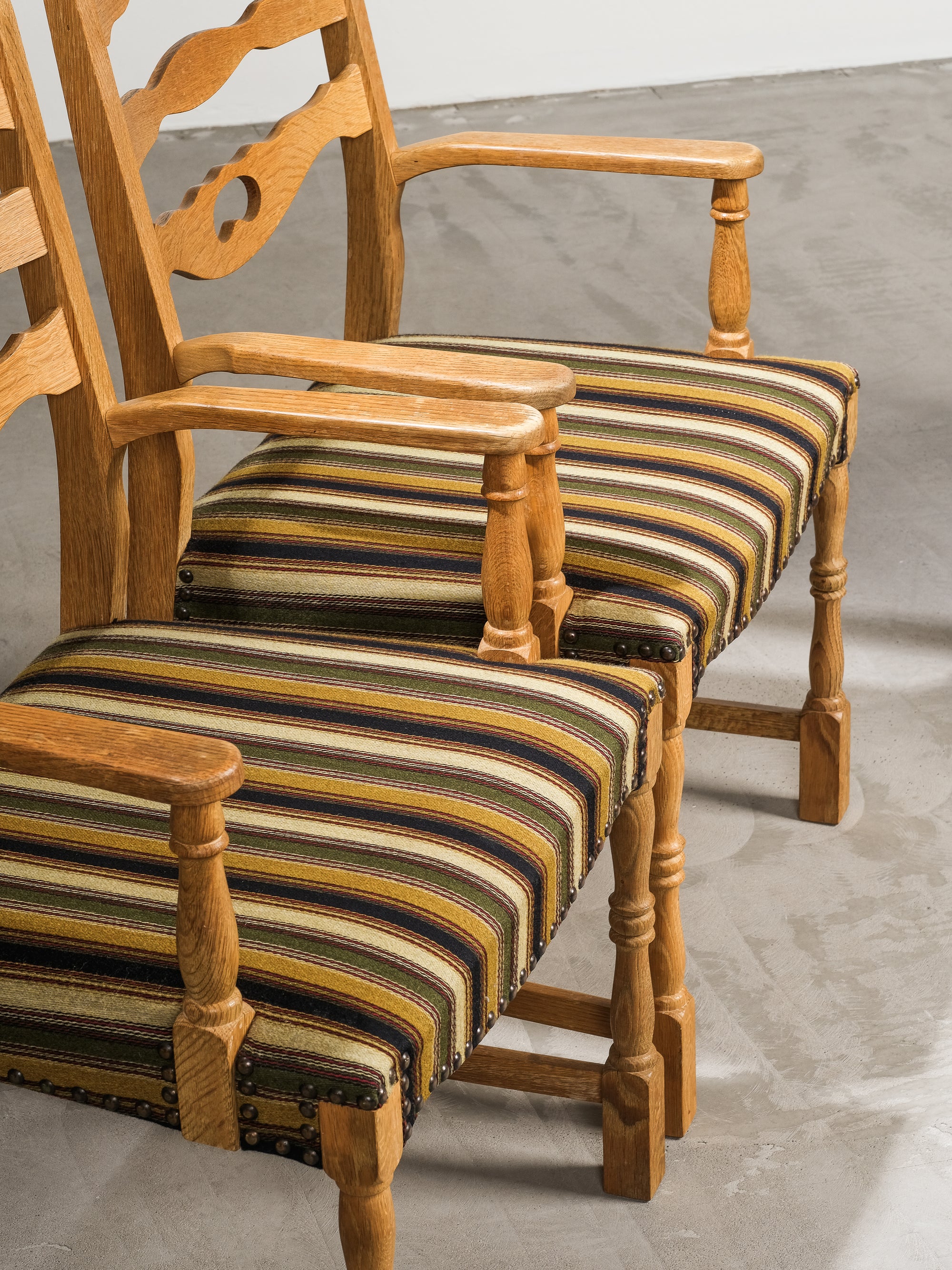 Mid-Century Oak Danish Dining Chairs by Henning Kjærnulf, Denmark, Set of 6