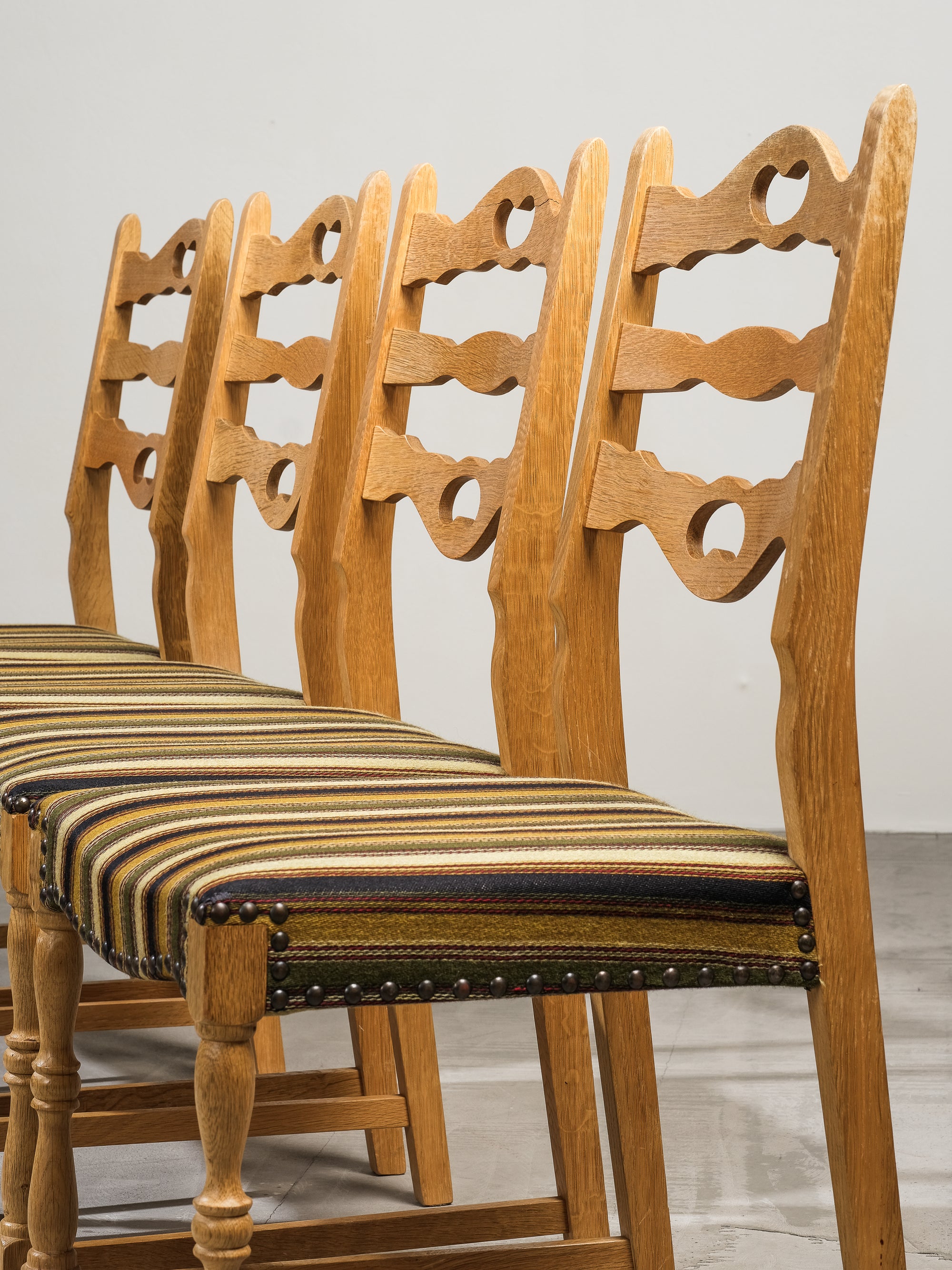 Mid-Century Oak Danish Dining Chairs by Henning Kjærnulf, Denmark, Set of 6
