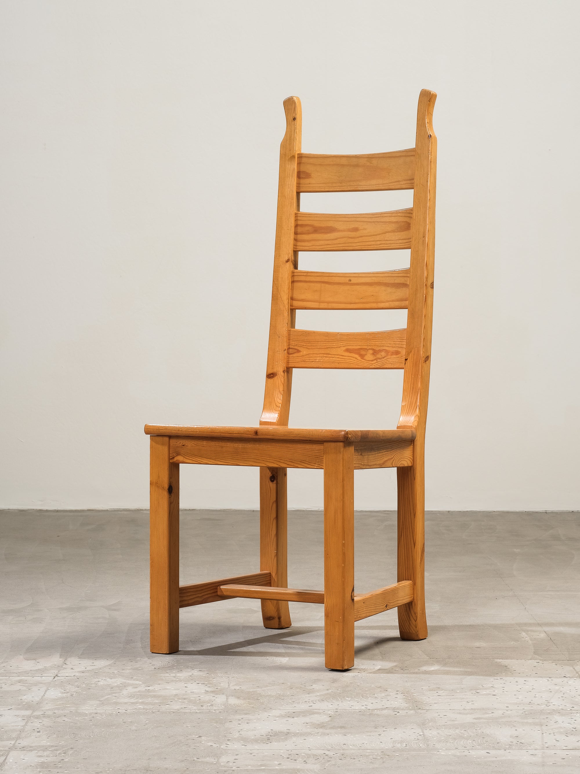 Swedish Ladder Back Dining Chairs in Solid Pine, 1970s, Set of 6