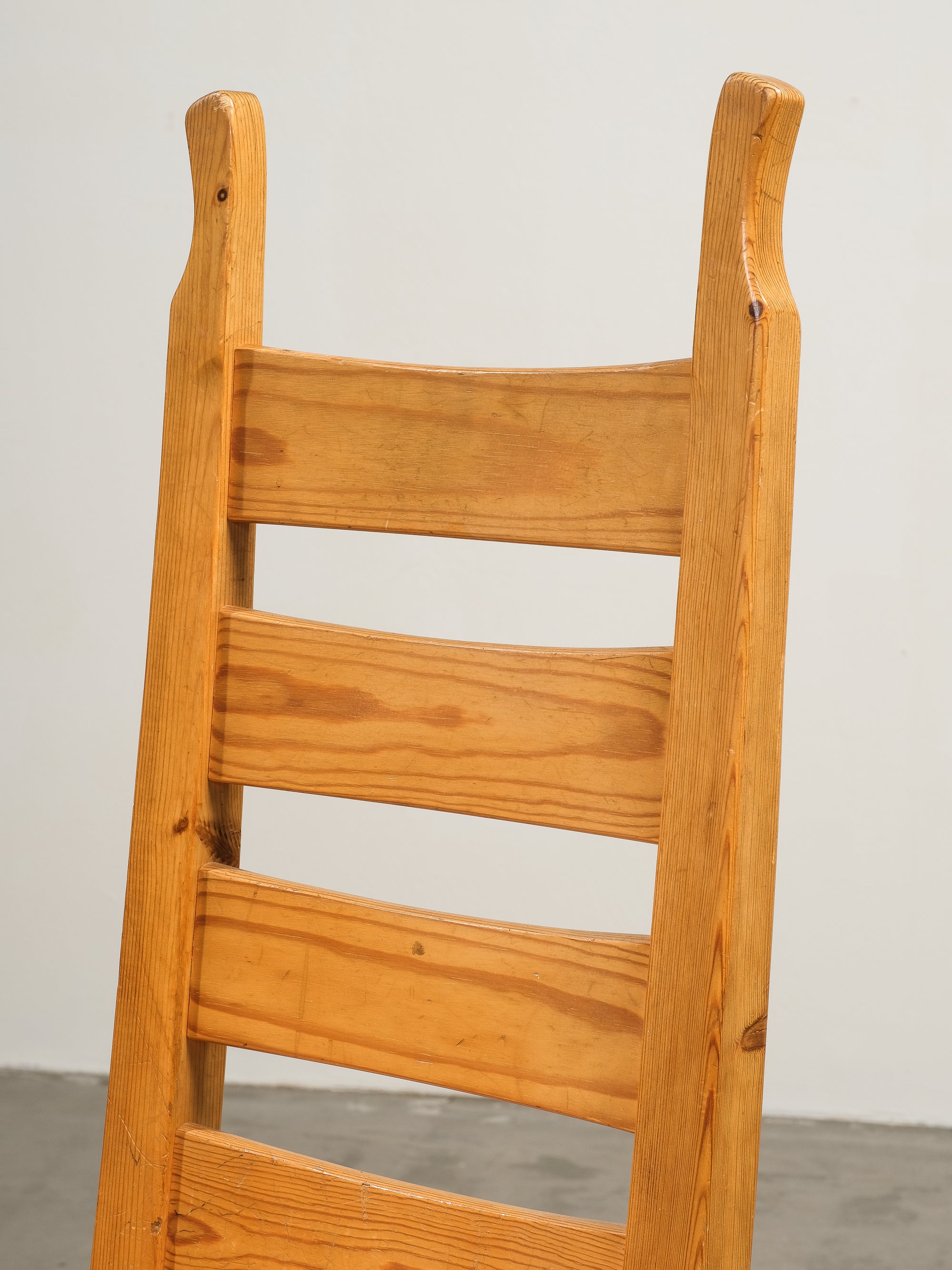 Swedish Ladder Back Dining Chairs in Solid Pine, 1970s, Set of 6