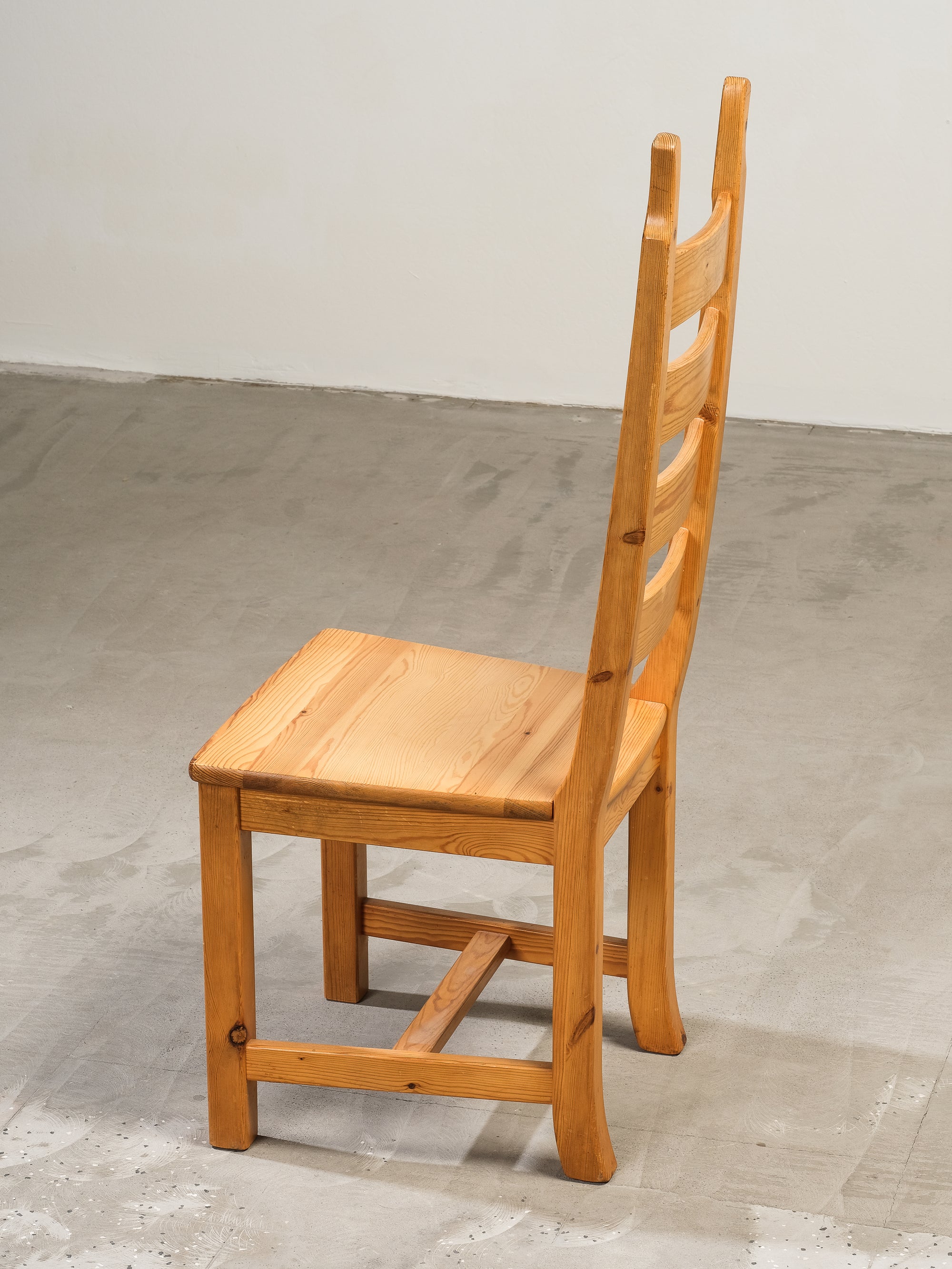 Swedish Ladder Back Dining Chairs in Solid Pine, 1970s, Set of 6