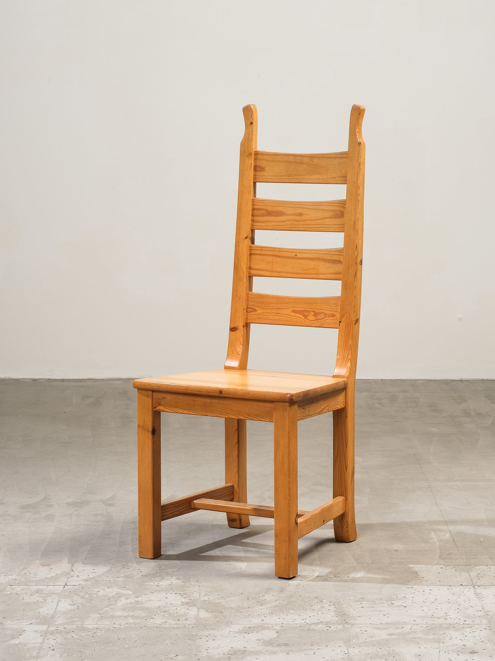 Swedish Ladder Back Dining Chairs in Solid Pine, 1970s, Set of 6