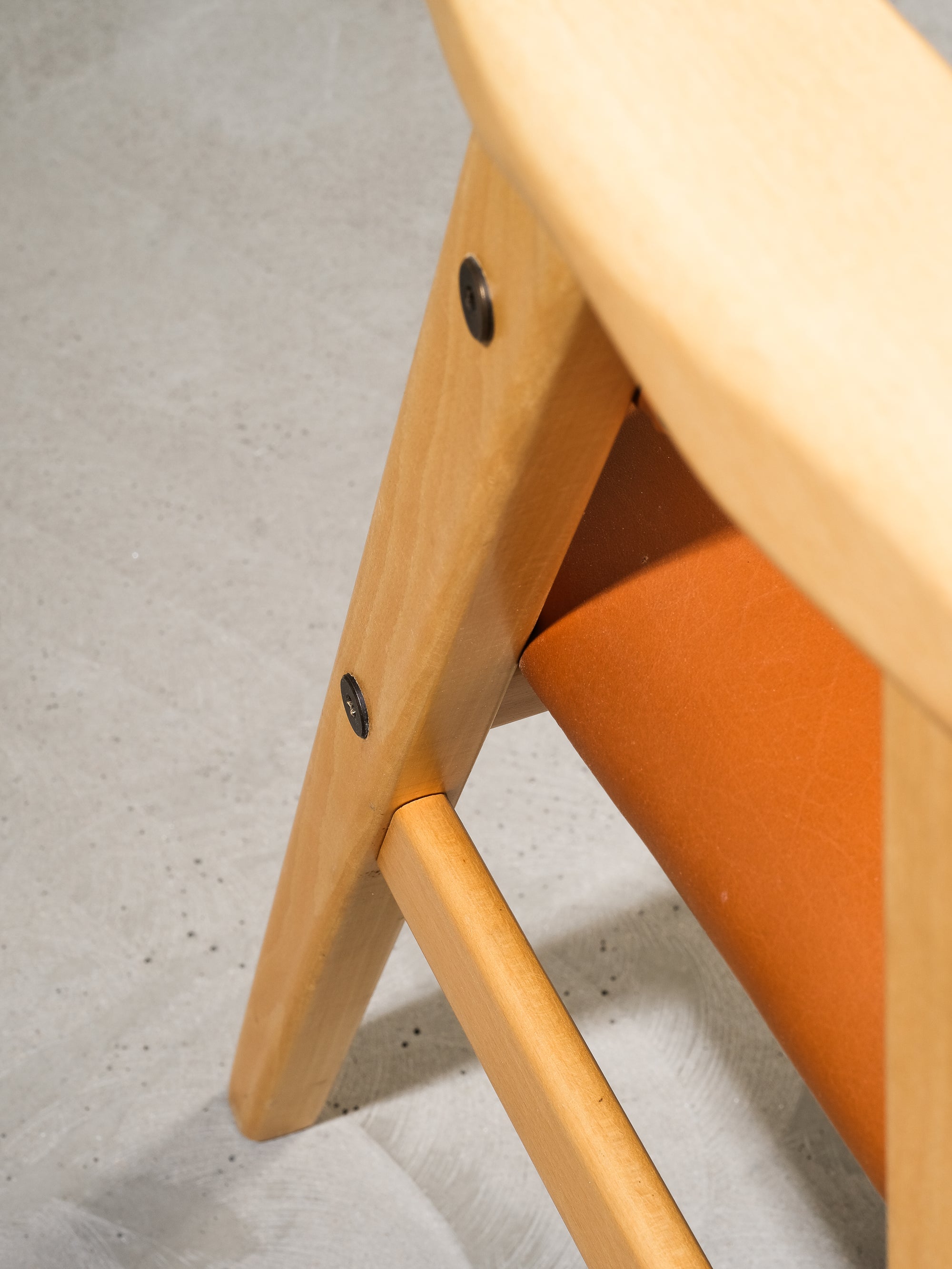 Swedish Birch and Faux Leather Armchair